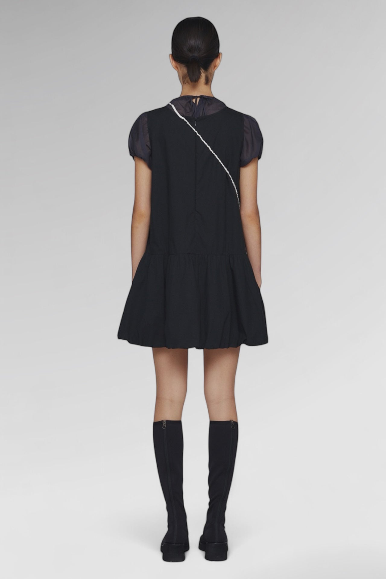 Midnight Bloom Bubble Mini Dress