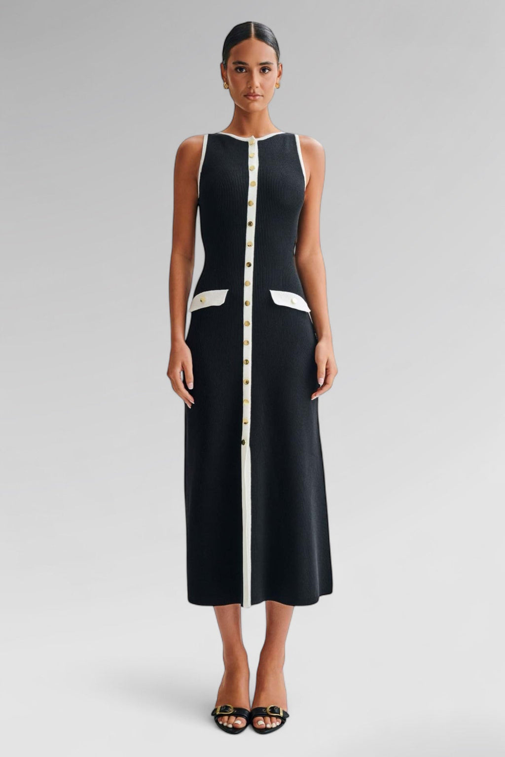 Pearl Row Knitted Maxi Dress