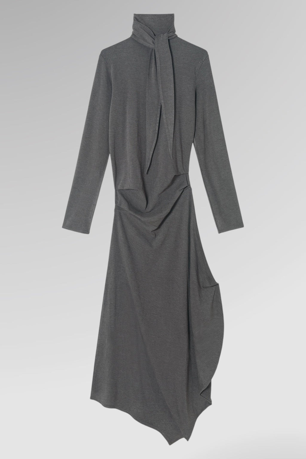Charcoal Neck Draped Maxi Dress