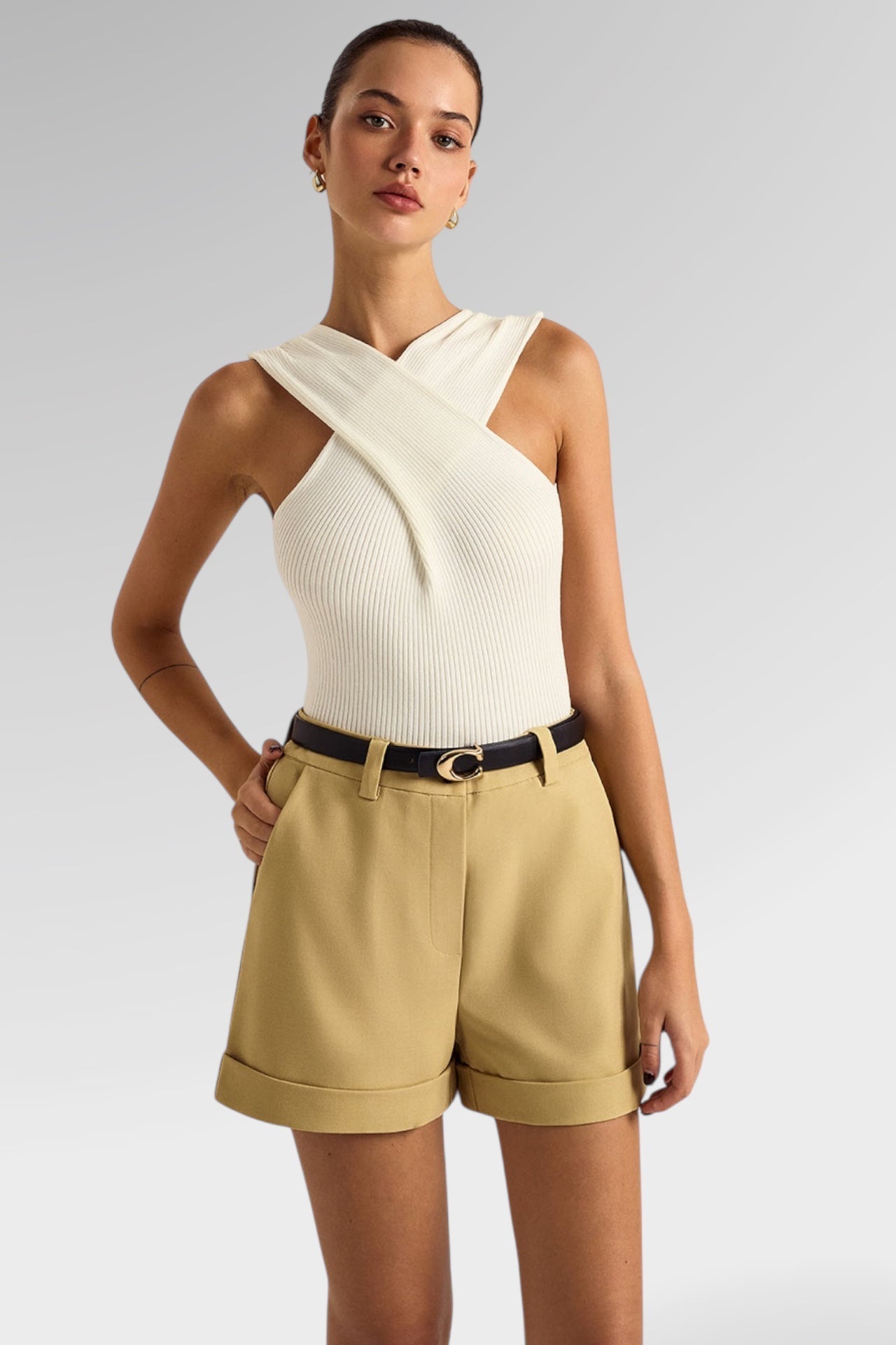 Ivory Crest Knit Top