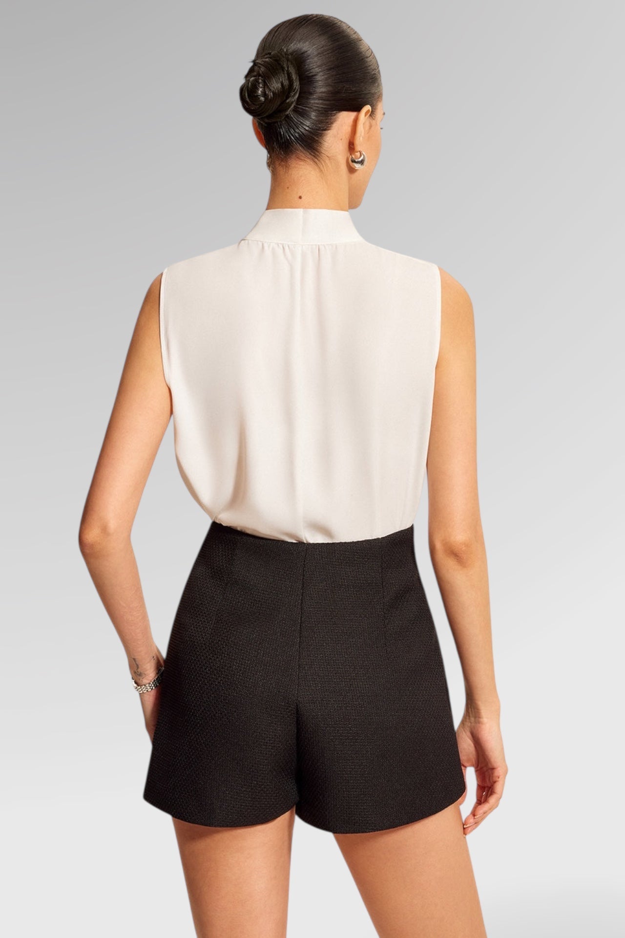 Ivory Ribbon Tie Top