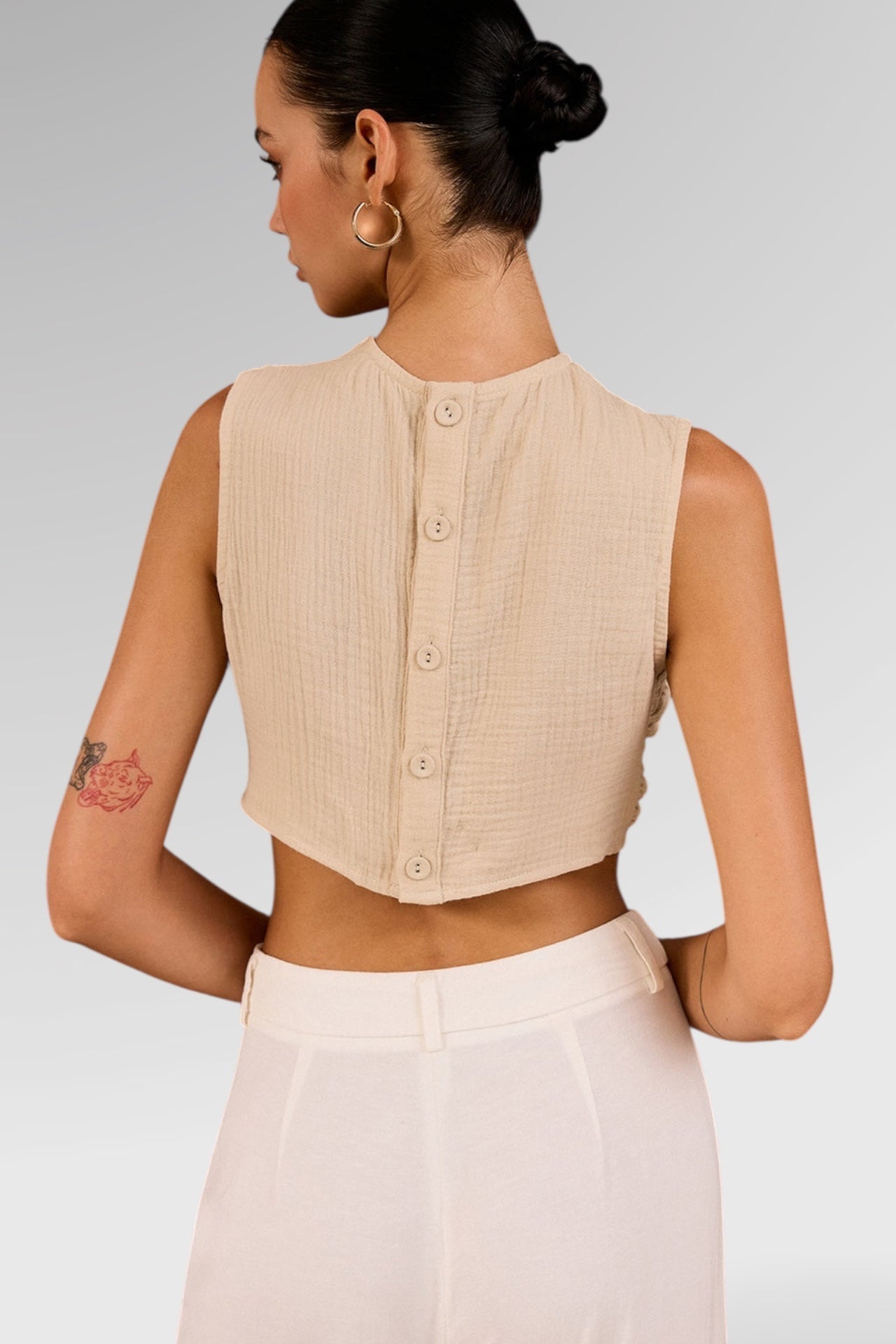Pearl Fold Crossover Top