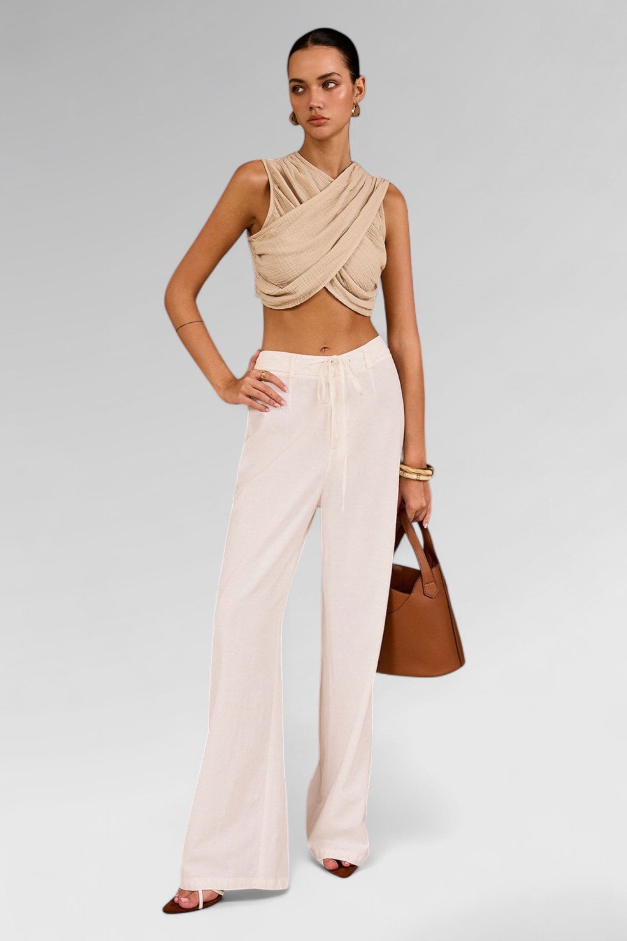 Pearl Fold Crossover Top