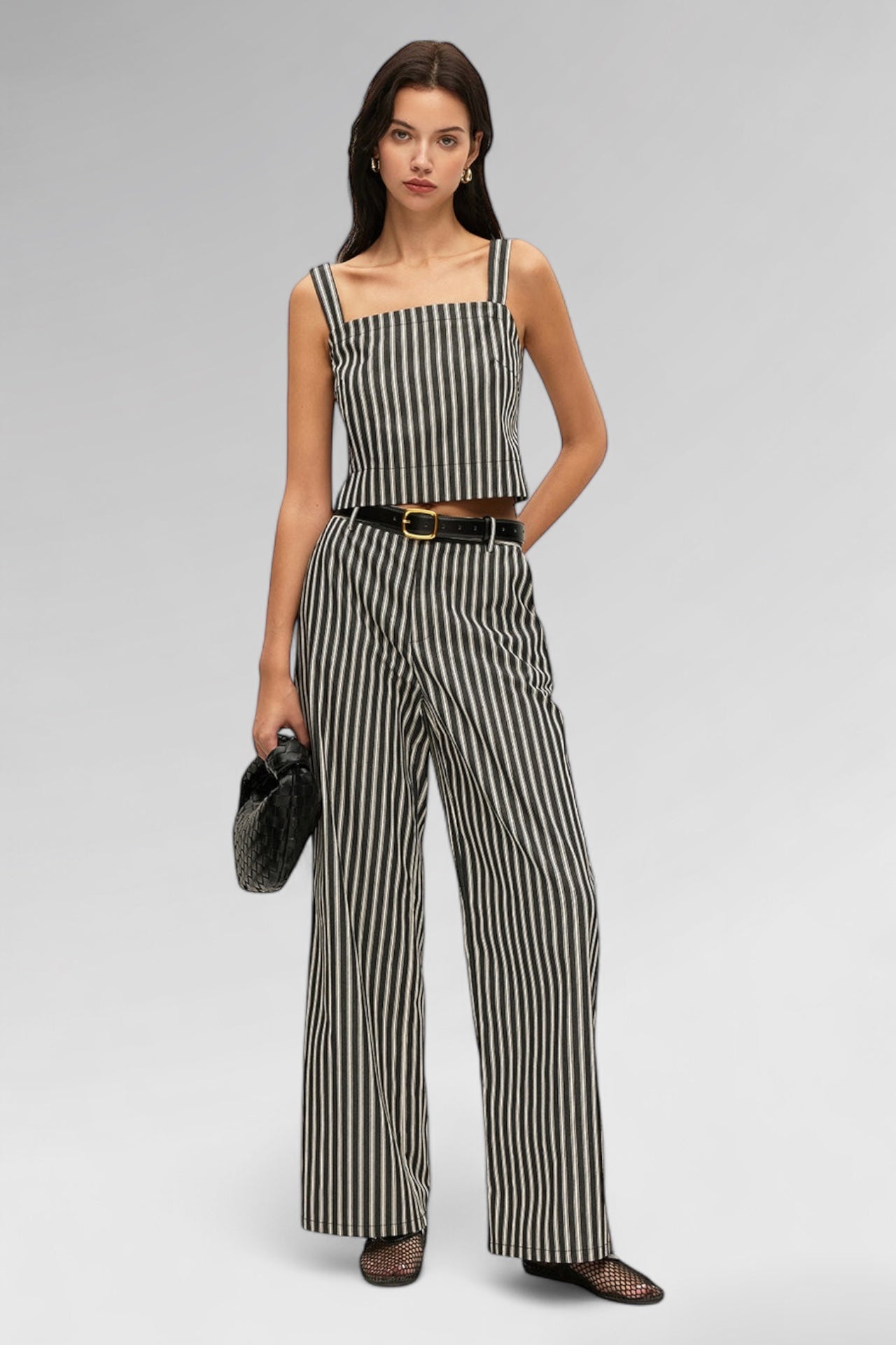 Noir Stripe Square Top