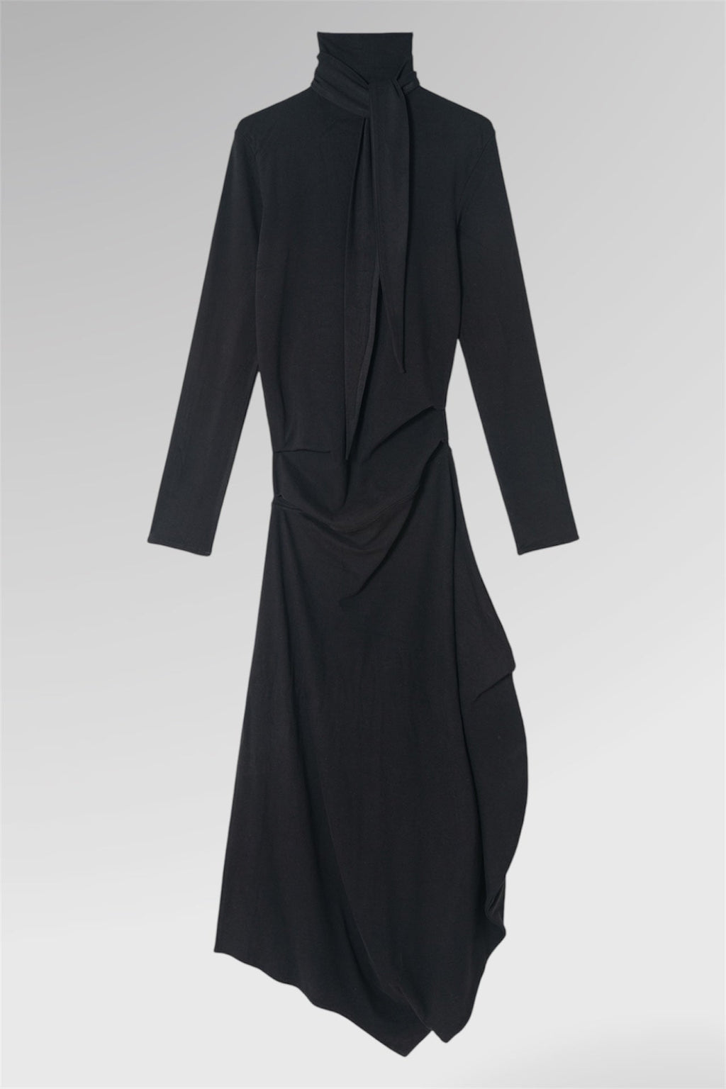 Charcoal Neck Draped Maxi Dress