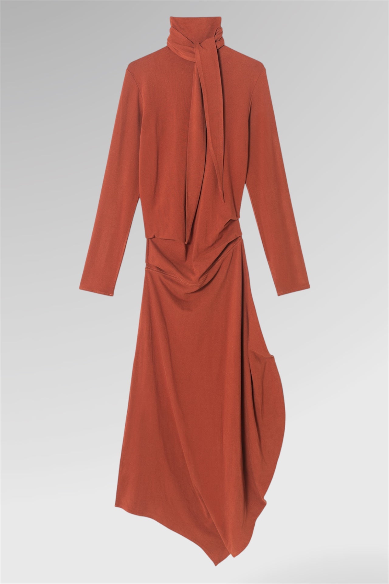 Charcoal Neck Draped Maxi Dress
