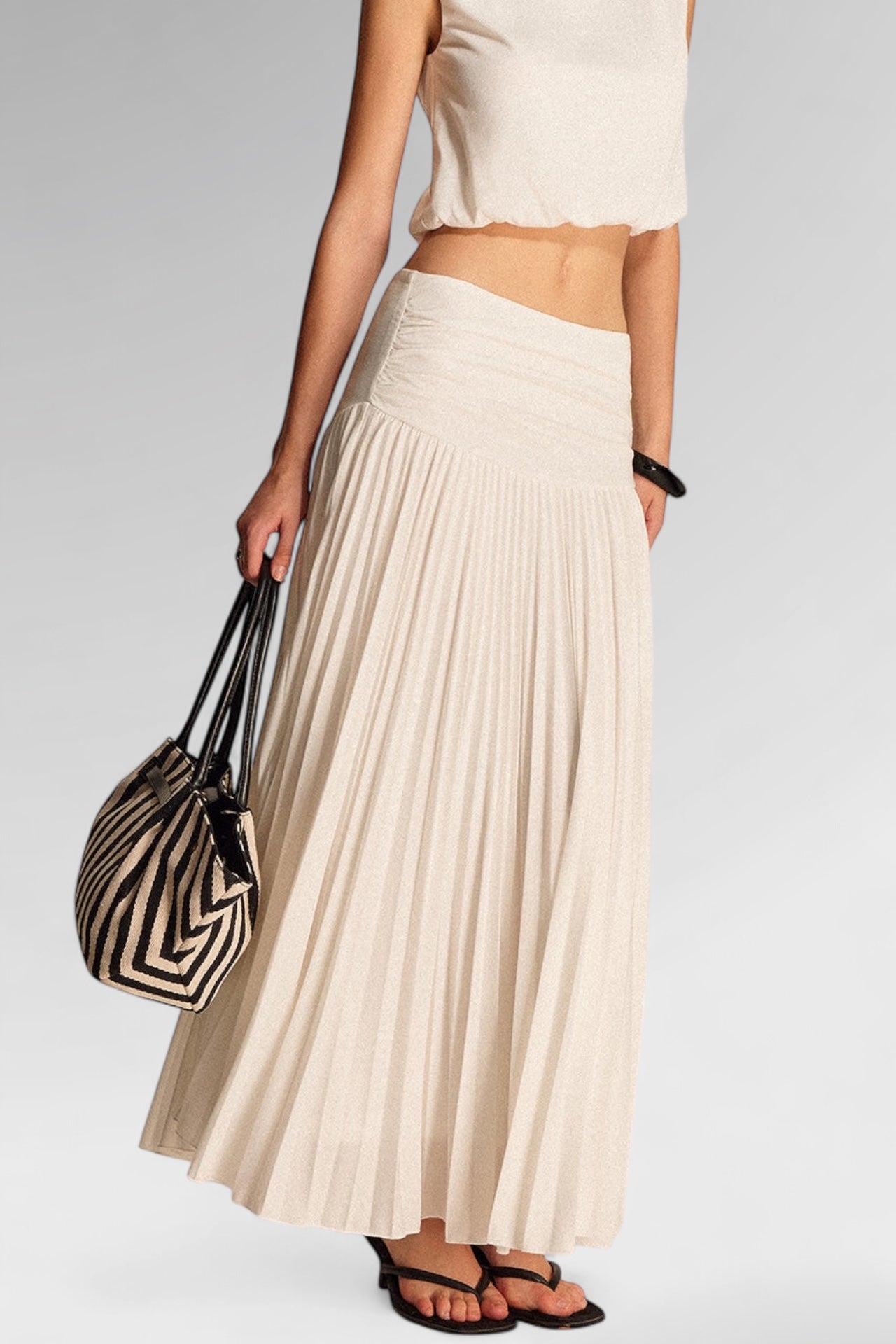 Coastal Grace Pleated Maxi Skirt