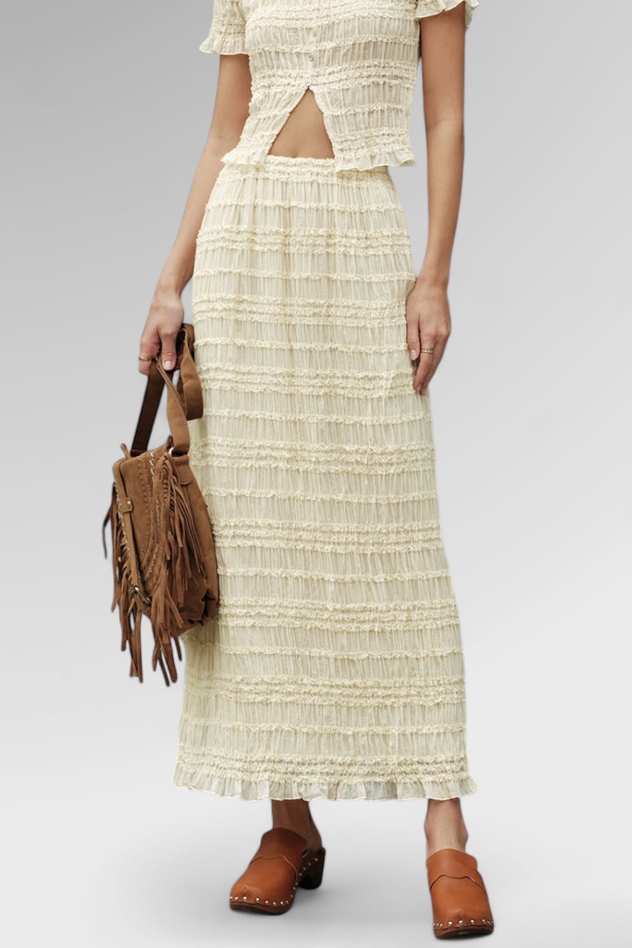 Sunwoven Shirred Maxi Skirt