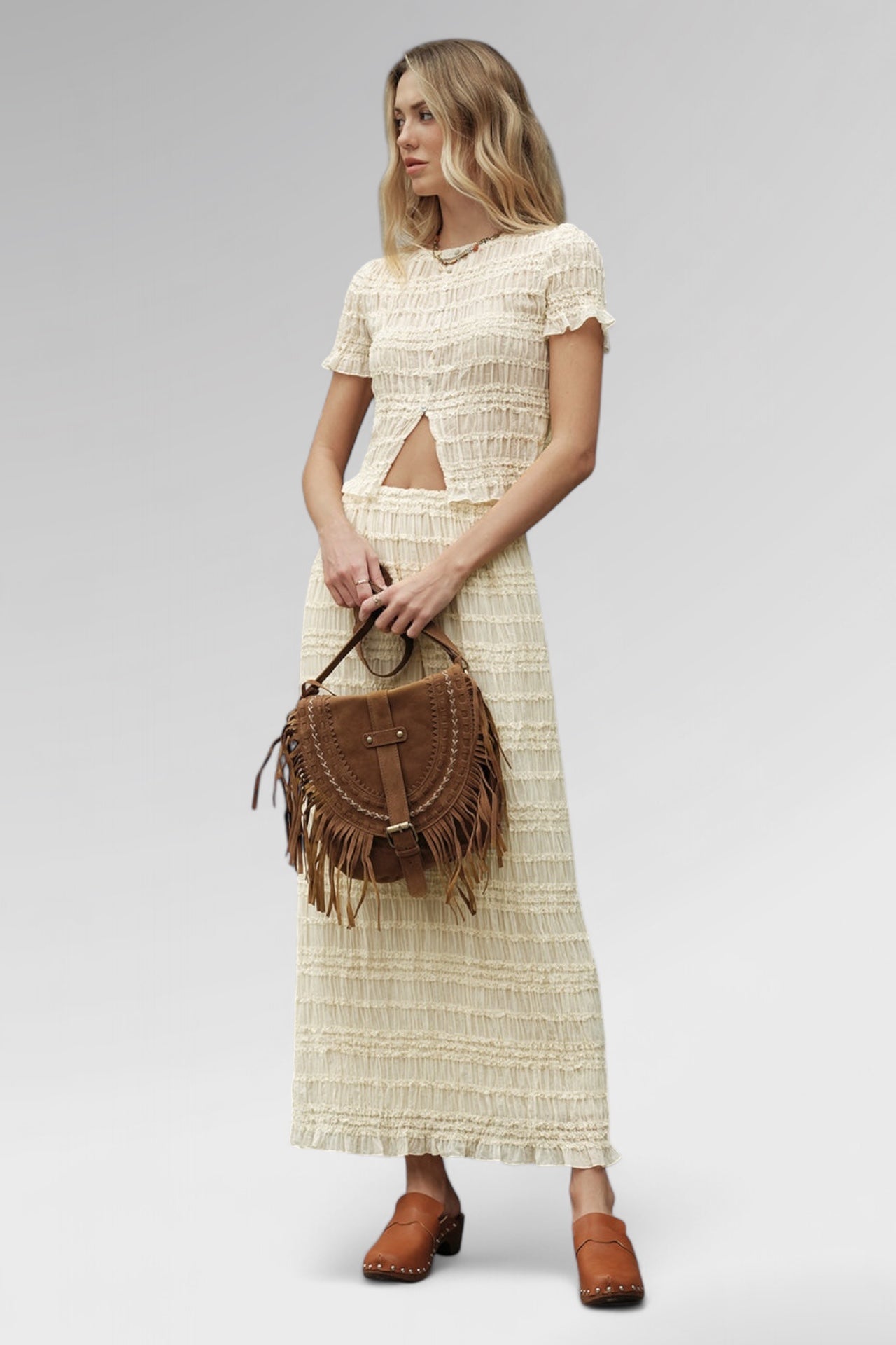 Sunwoven Shirred Maxi Skirt