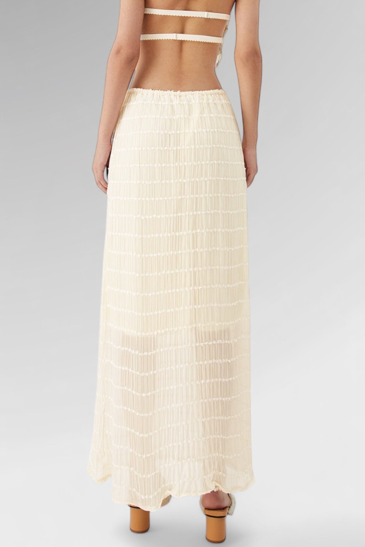 Whispered Grace Textured Maxi Skirt