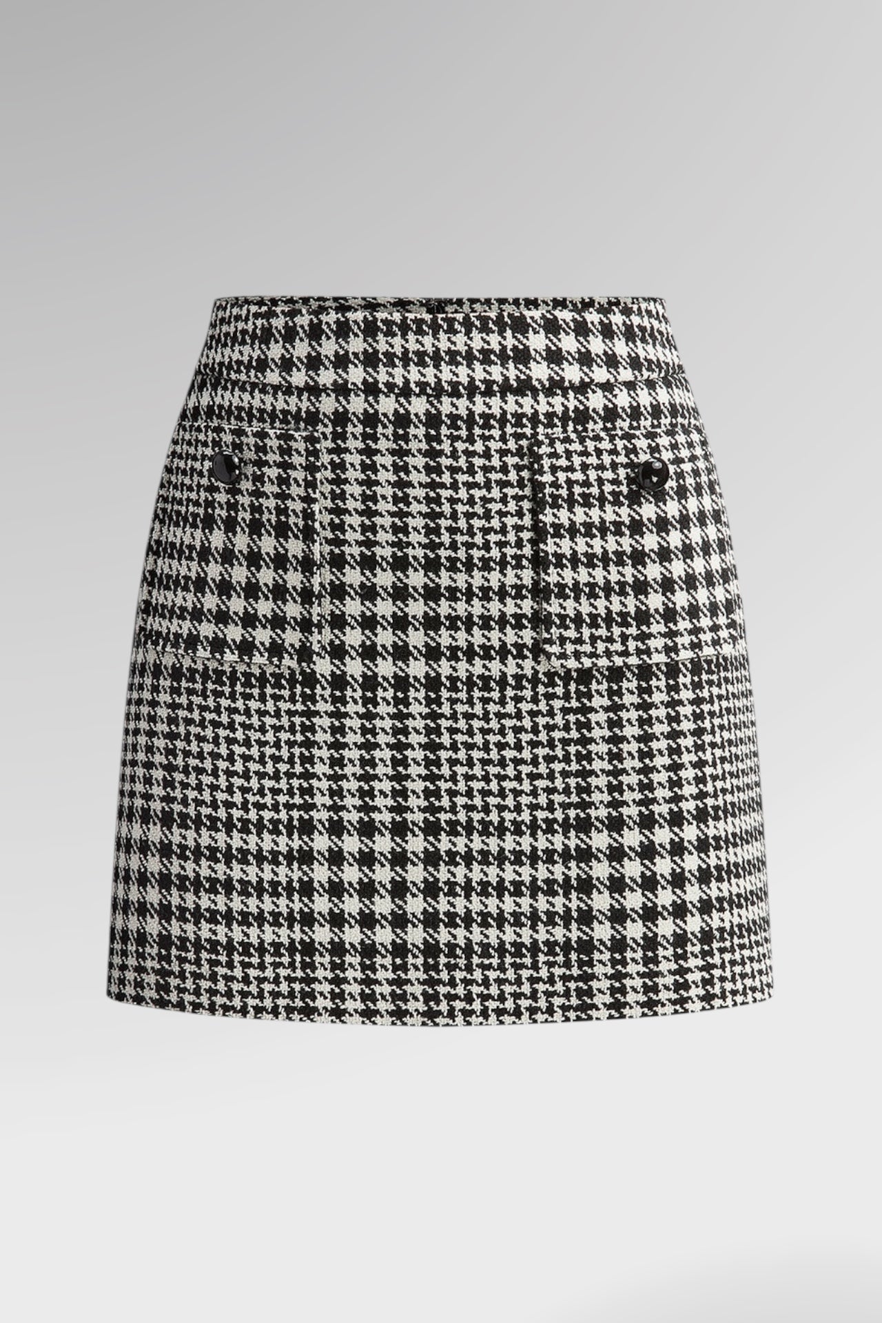 Heritage Houndstooth Wool Mini Skirt