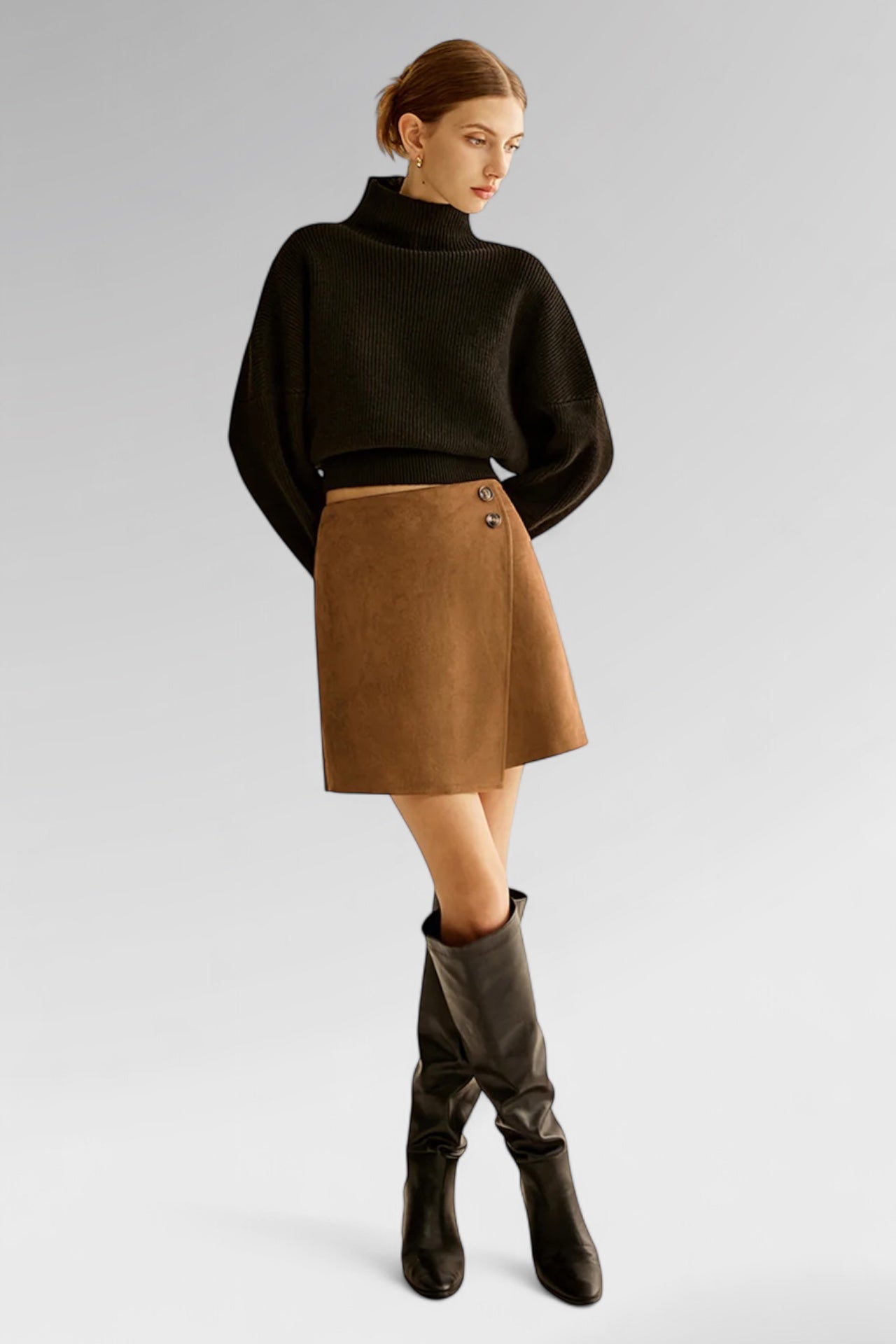 Eclipse Asymmetric Suede Mini Skirt