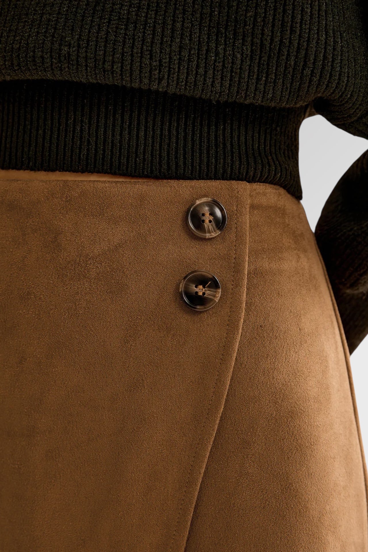 Eclipse Asymmetric Suede Mini Skirt