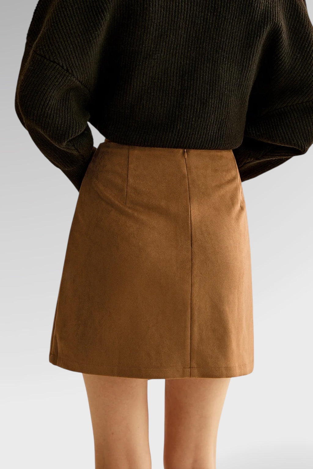 Eclipse Asymmetric Suede Mini Skirt