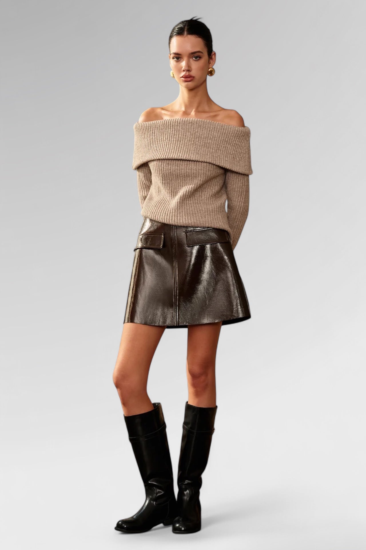 Gloss Panel Mini Skirt