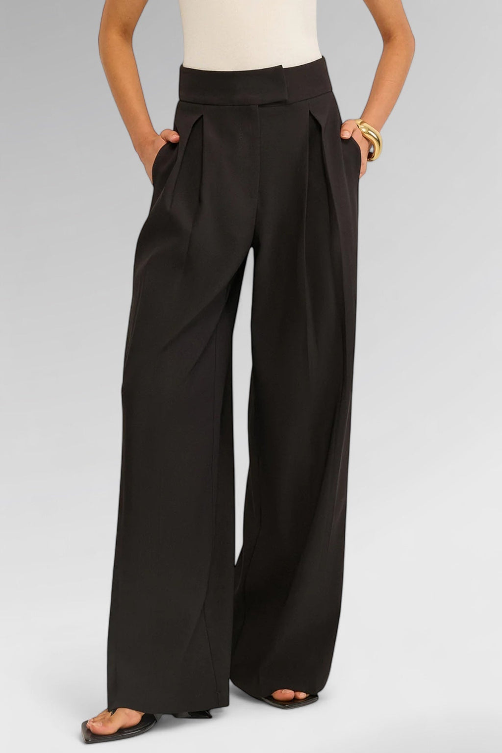Sculpt Waist Wide-Leg Trousers
