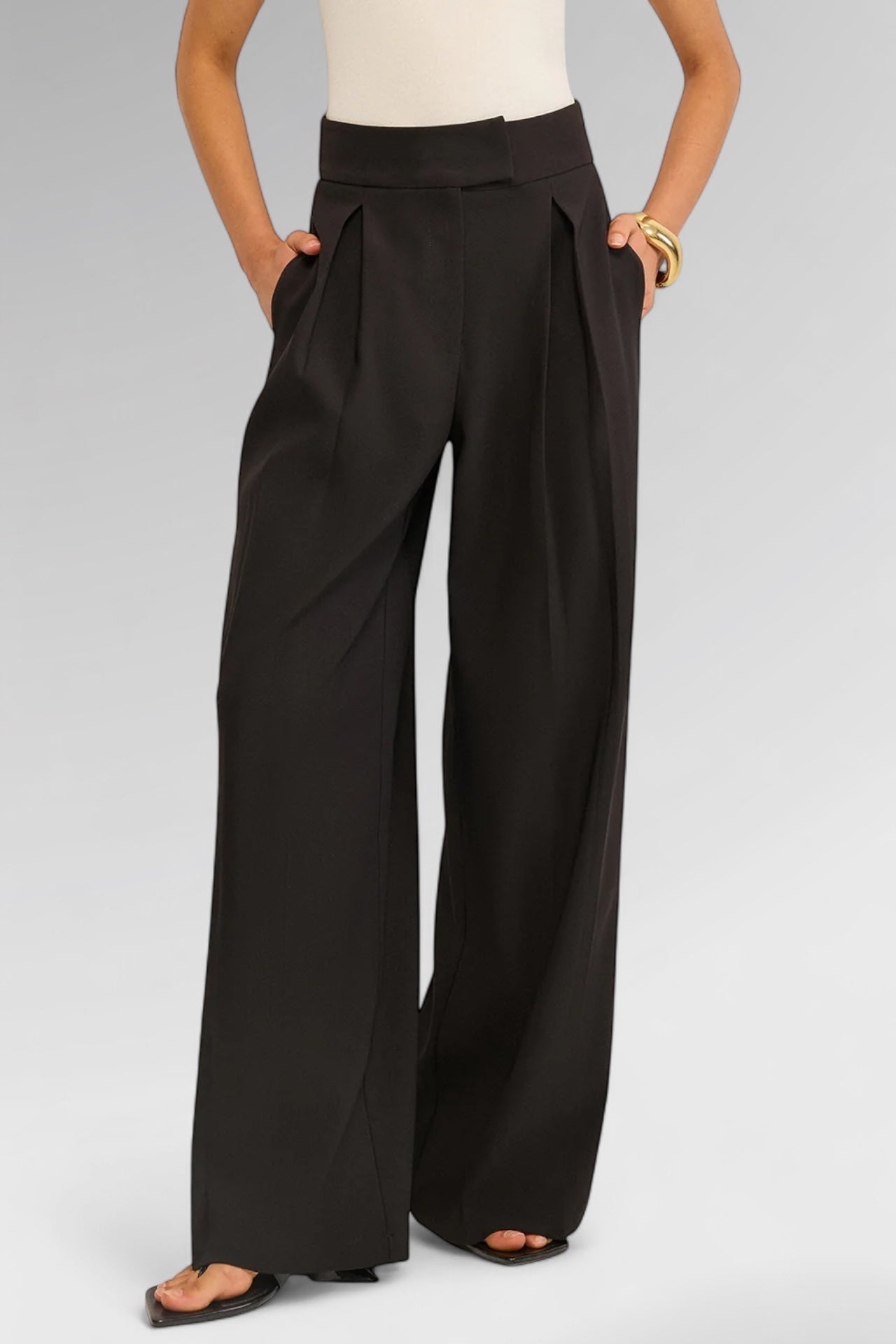Sculpt Waist Wide-Leg Trousers