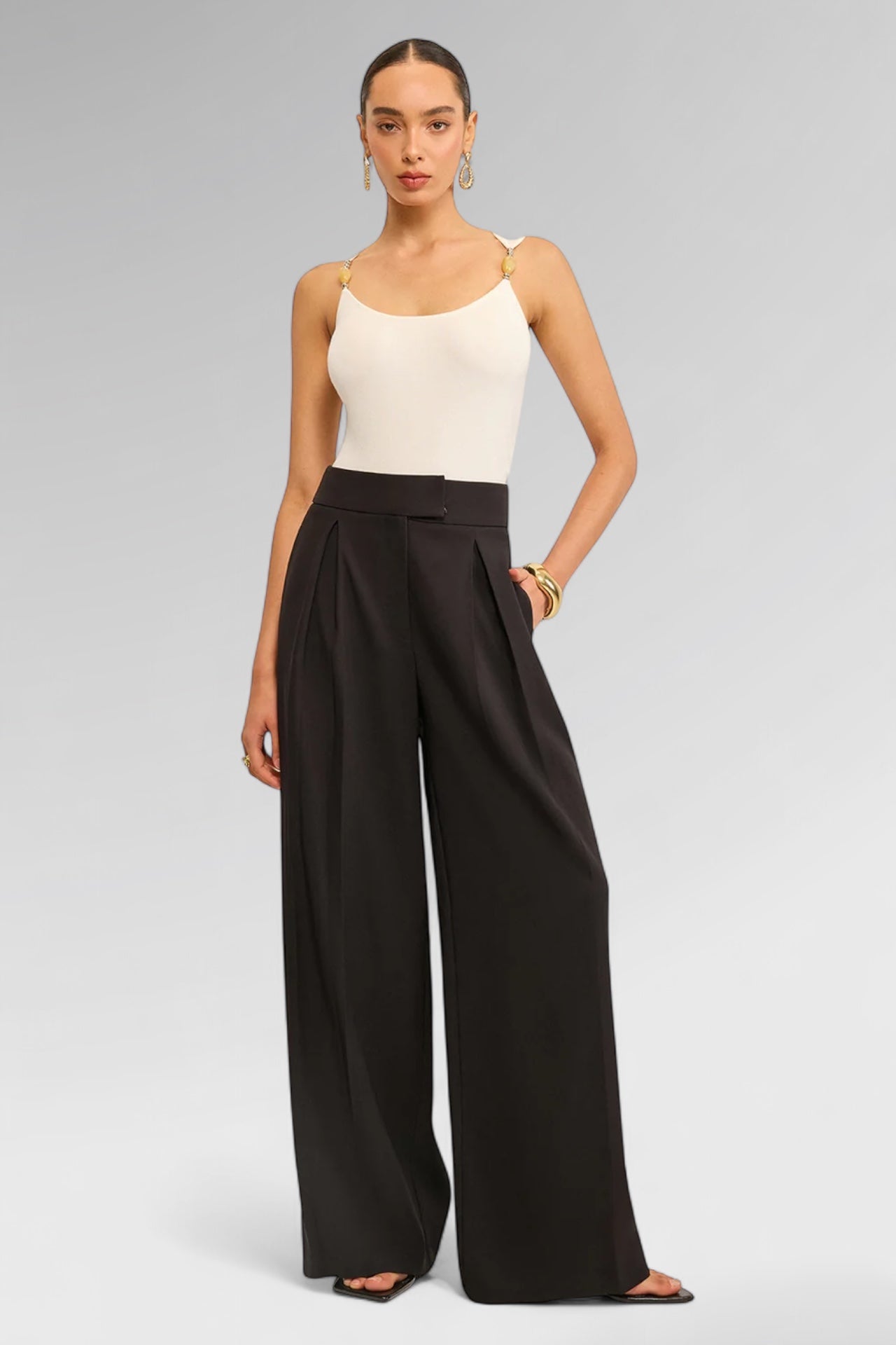 Sculpt Waist Wide-Leg Trousers