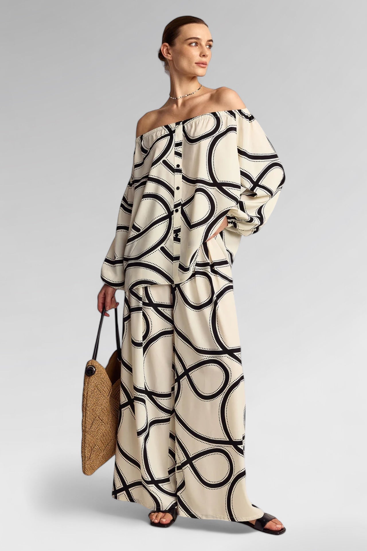 Flowline Pleated Wide-Leg Trousers
