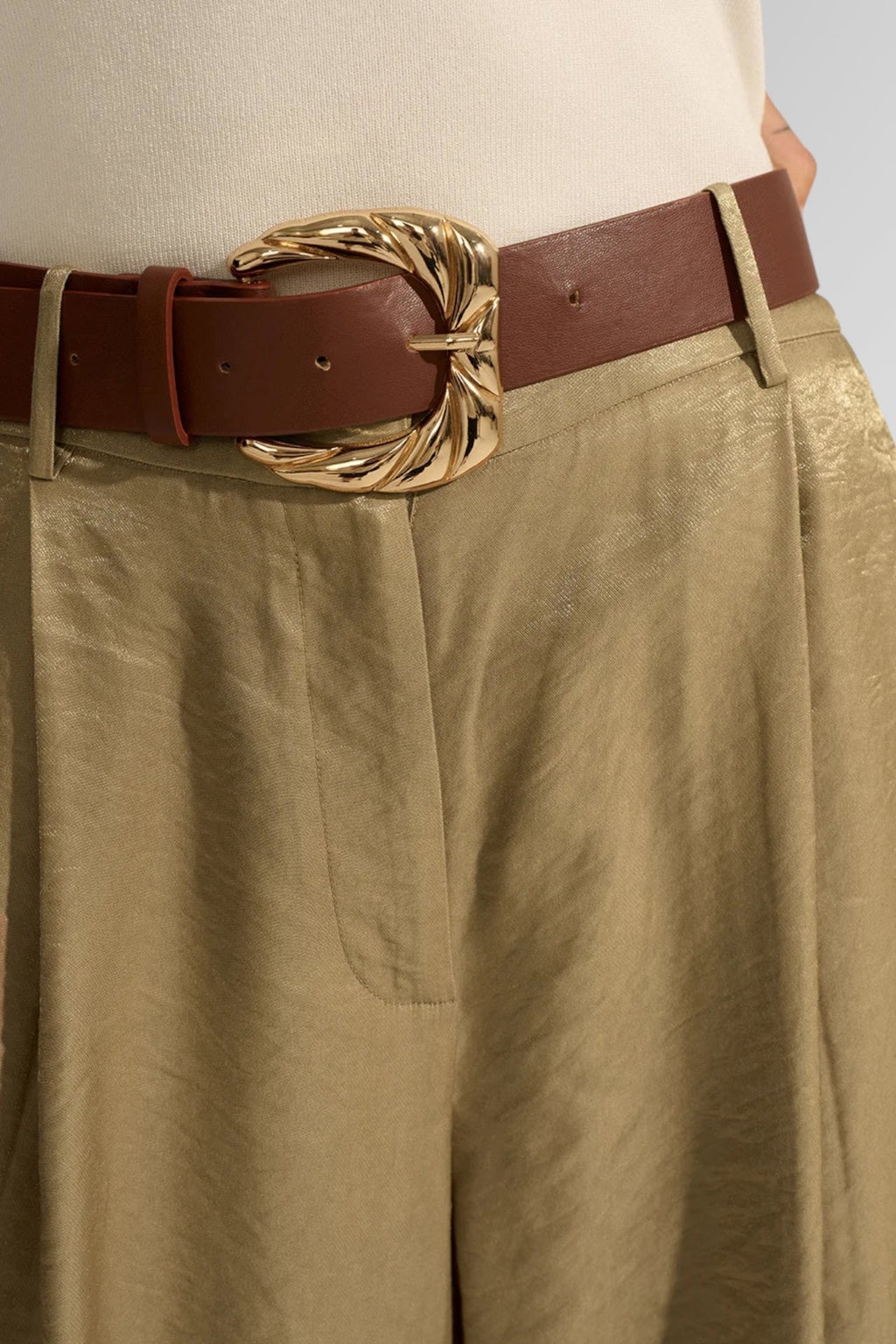 Regal Belted Wide-Leg Trousers