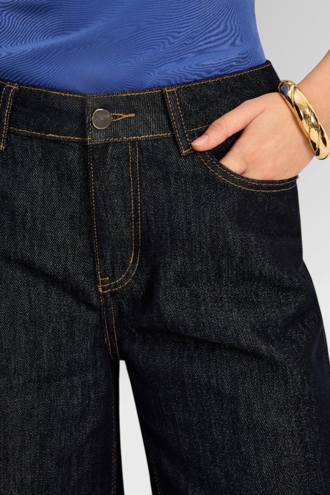 Midnight Wide-Leg Denim Jeans