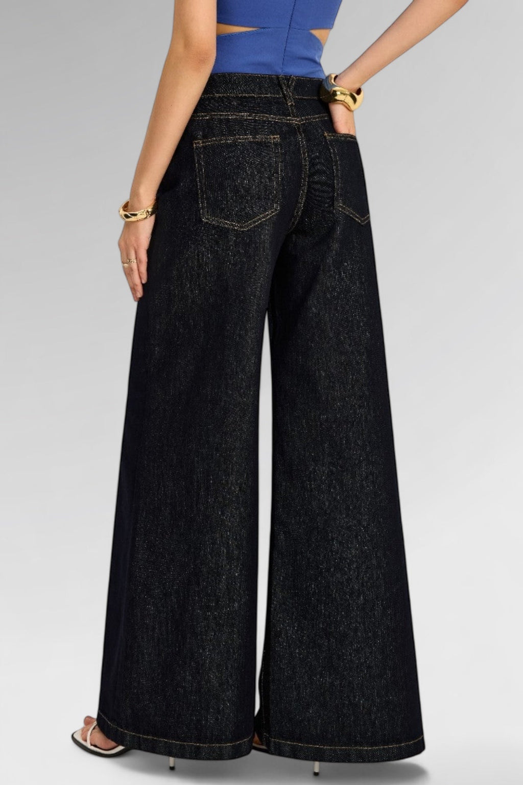Midnight Wide-Leg Denim Jeans