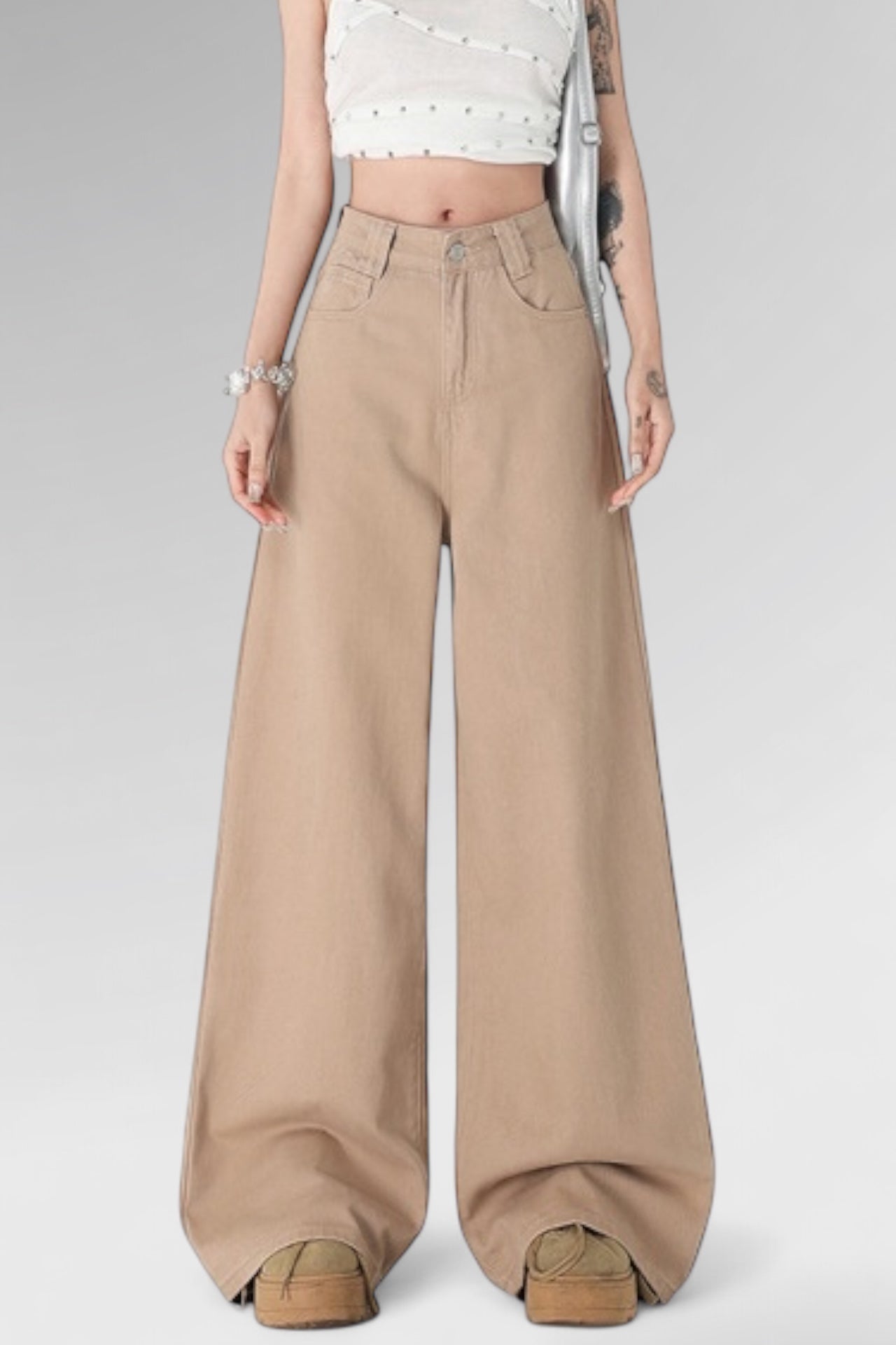 Latte Horizon Wide-Leg Jeans