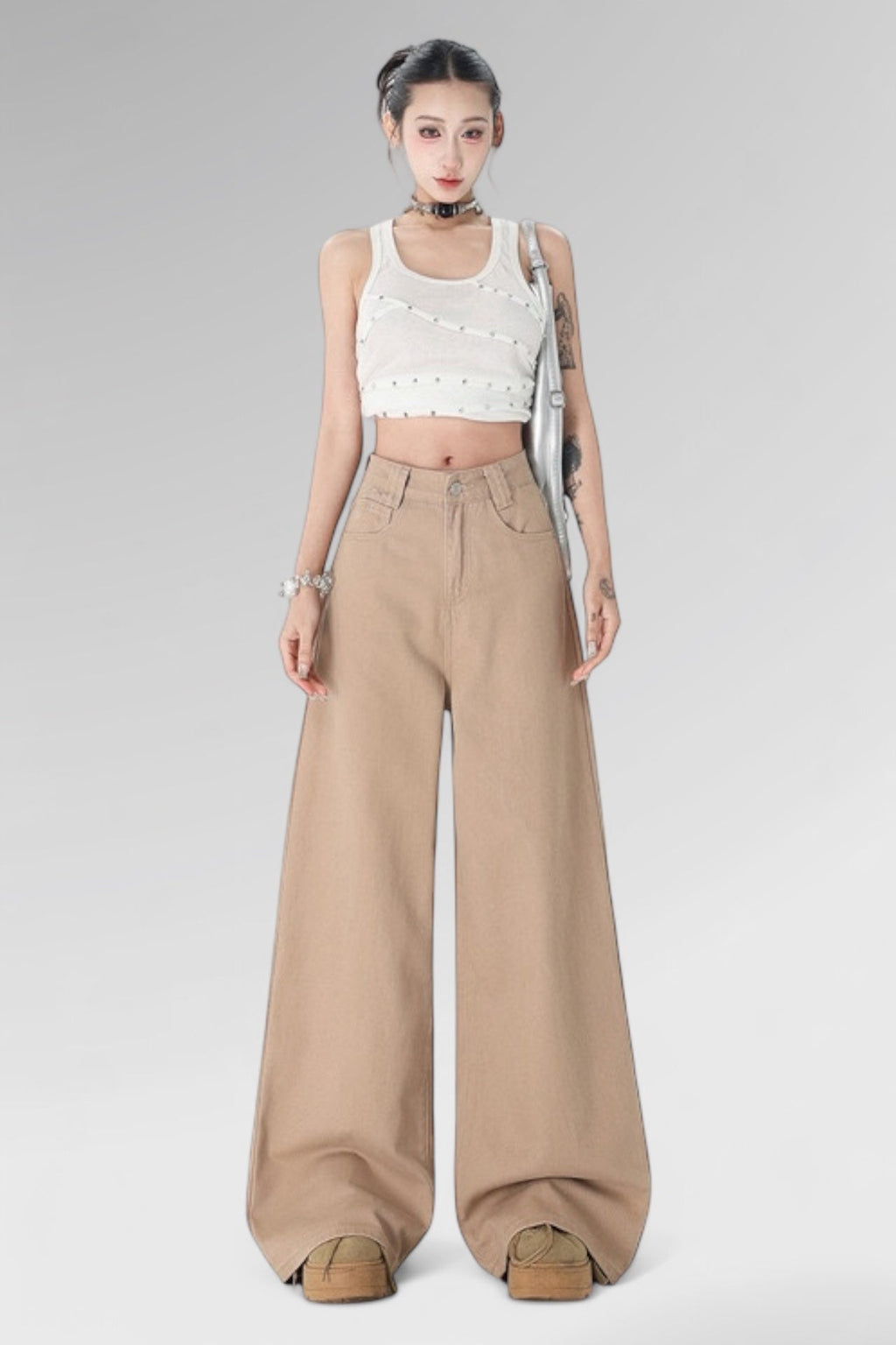 Latte Horizon Wide-Leg Jeans