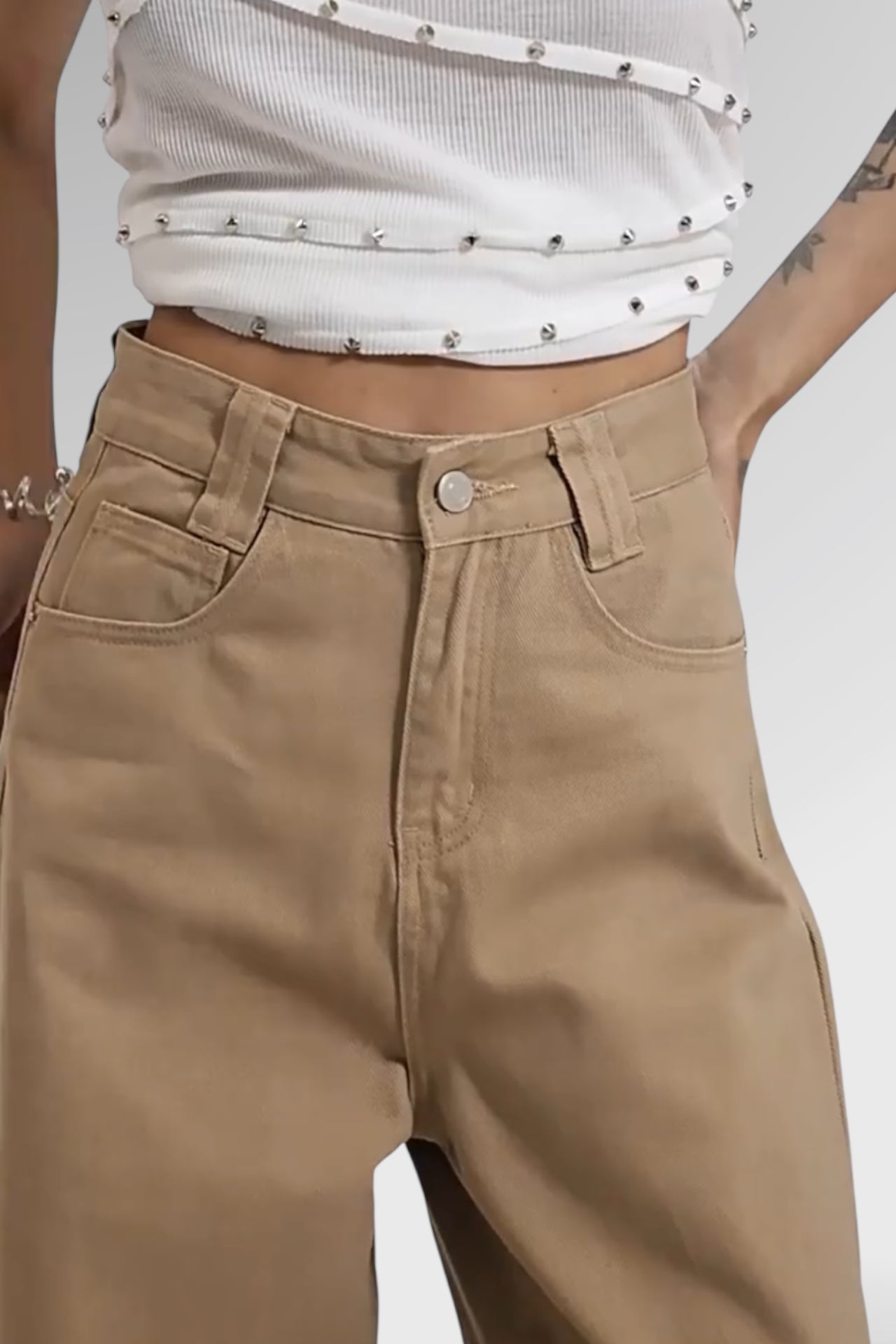 Latte Horizon Wide-Leg Jeans