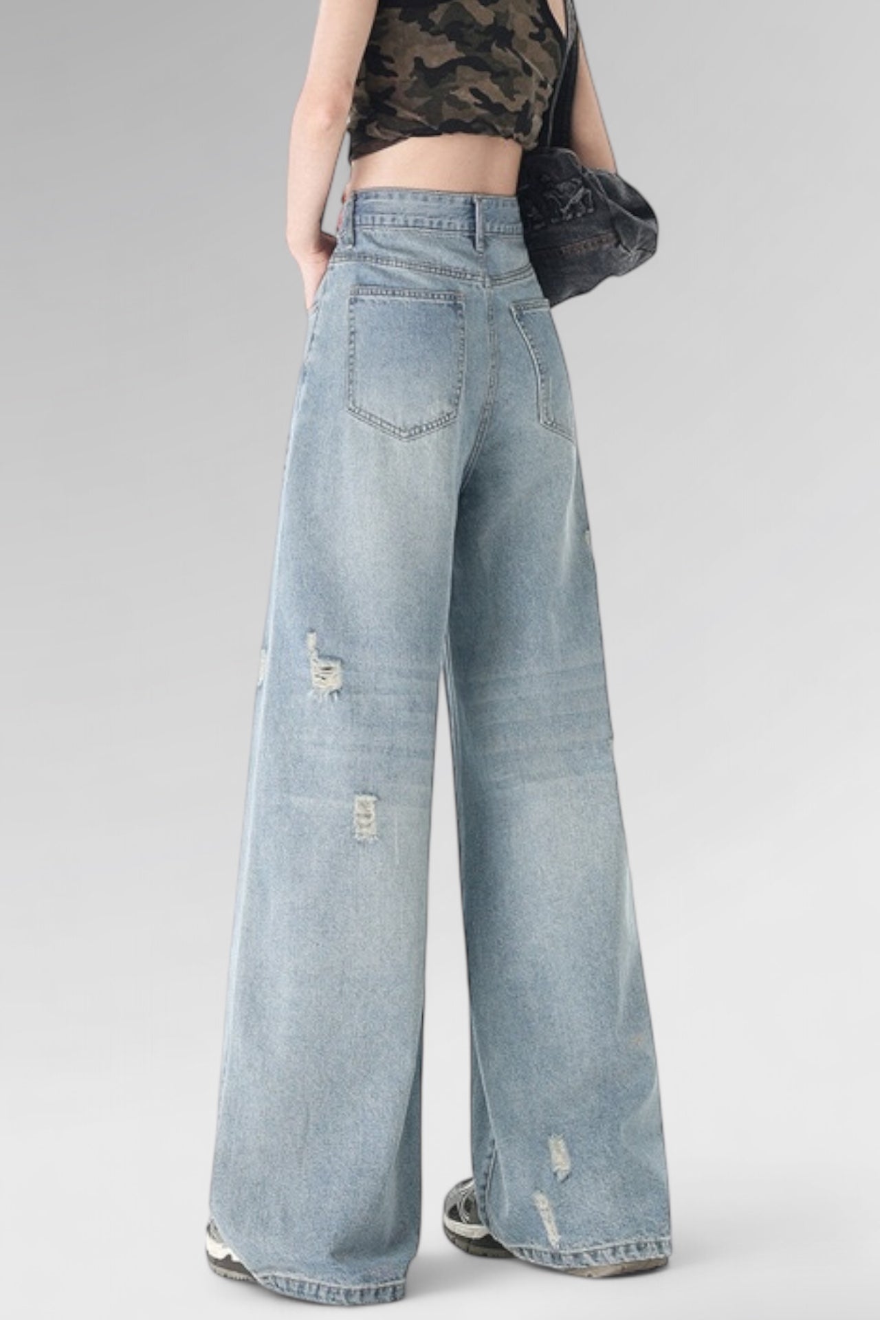 Azure Wide-Leg Denim Jeans