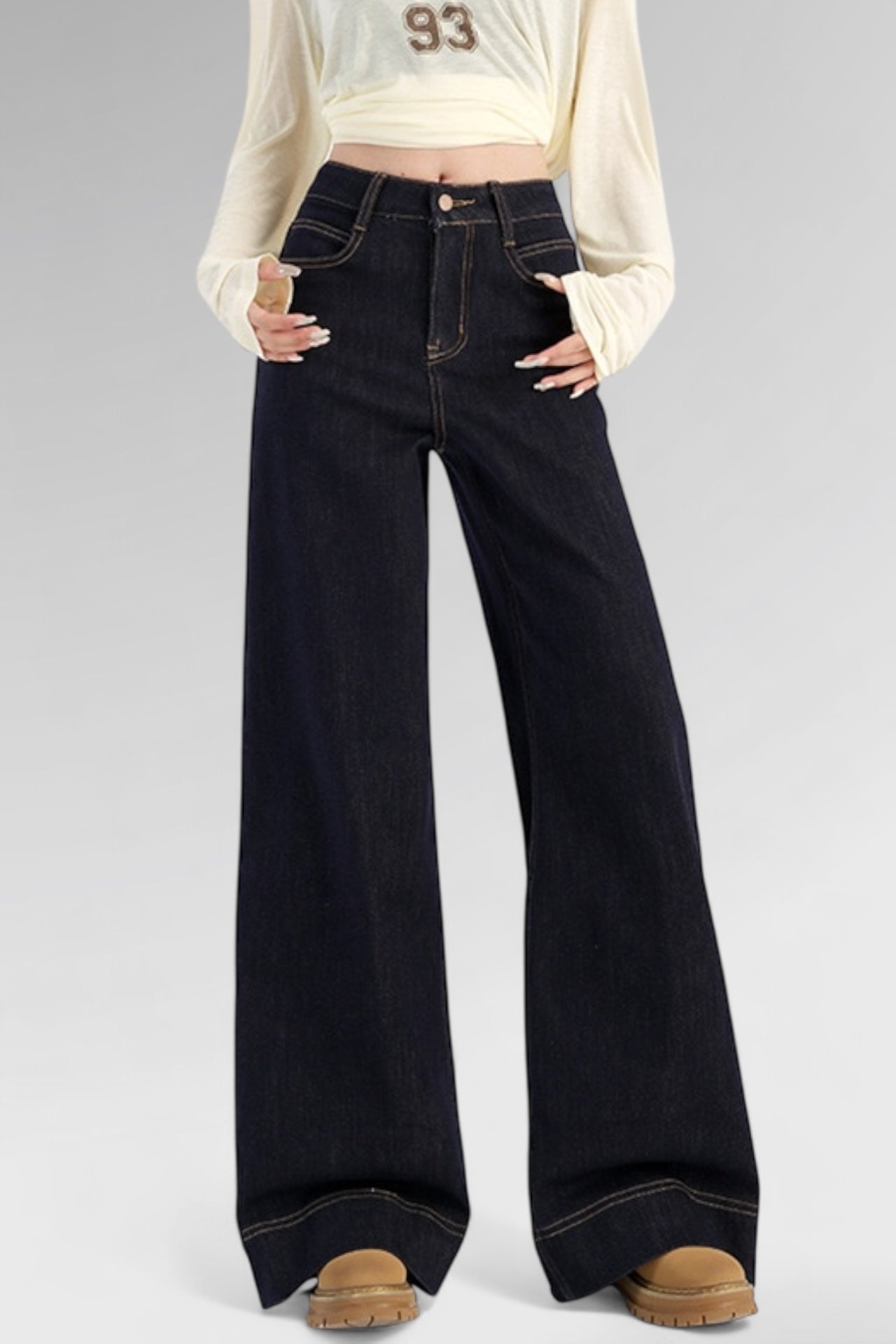 Sapphire Edge Wide-Leg Denim