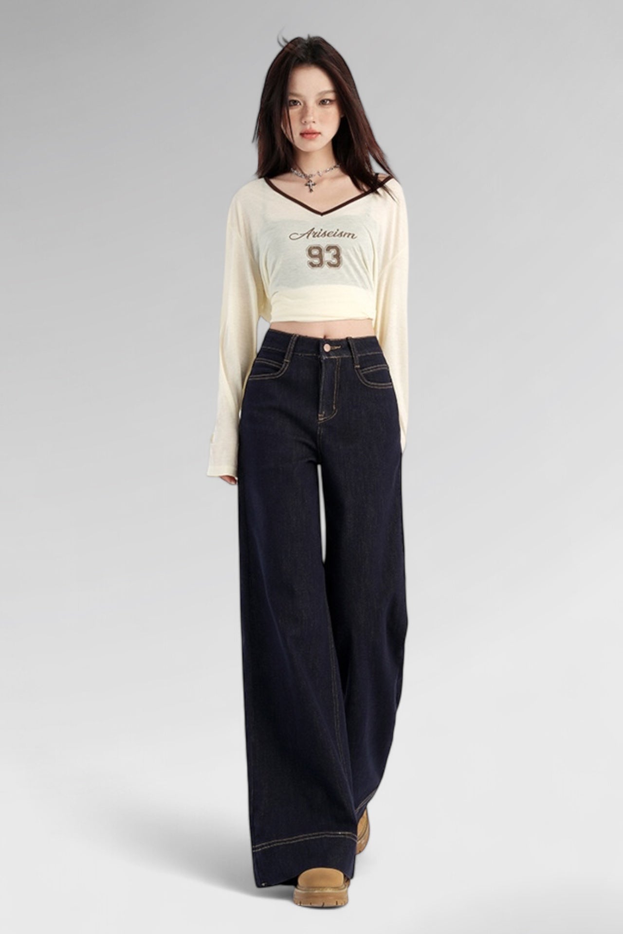 Sapphire Edge Wide-Leg Denim