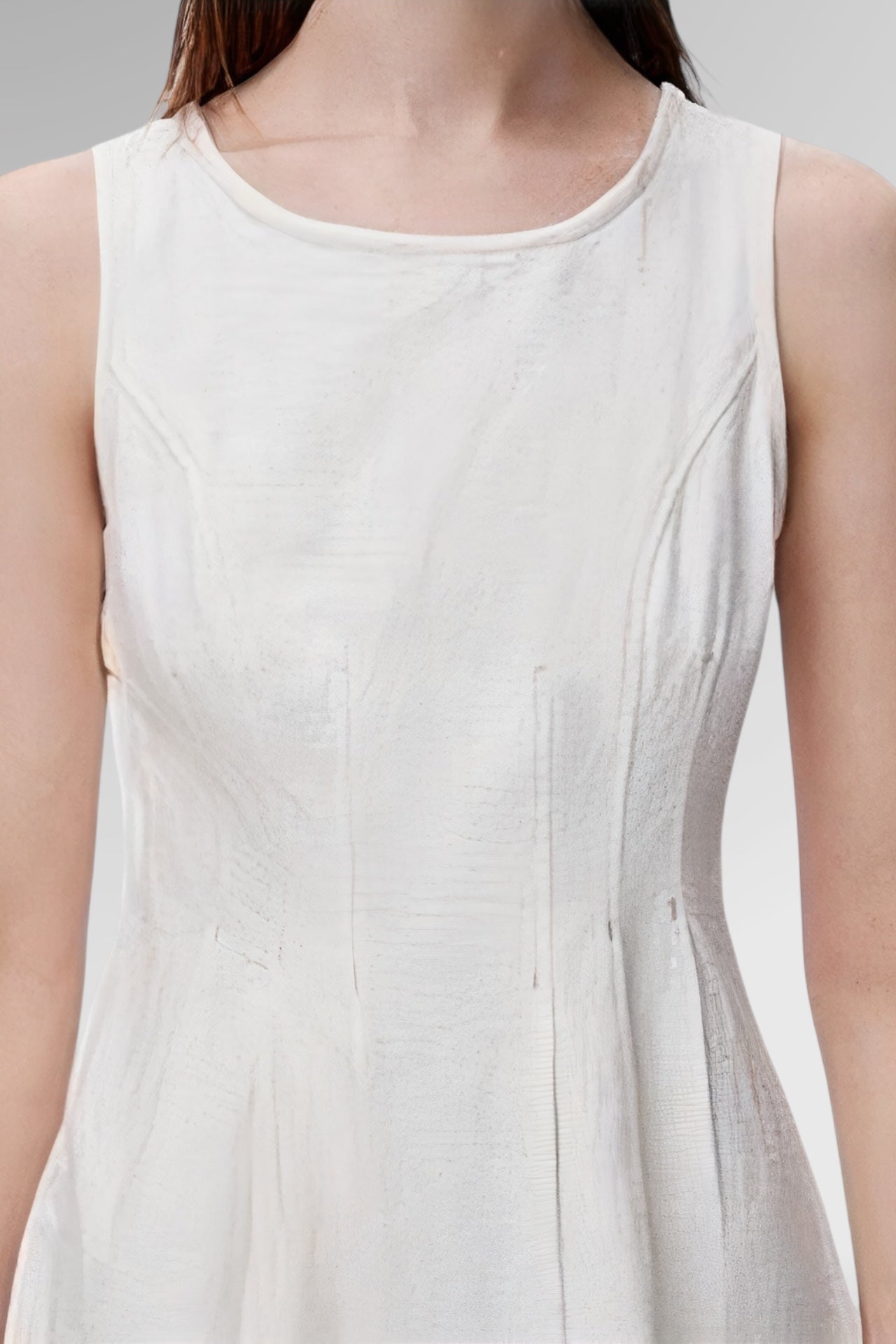 Crisp Cotton Sleeveless Midi Dress