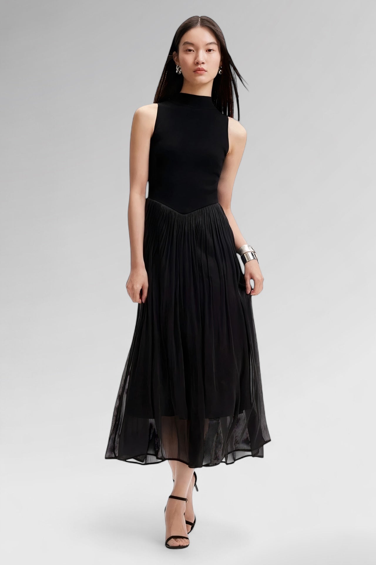 Ethereal Pleated Midi Dress