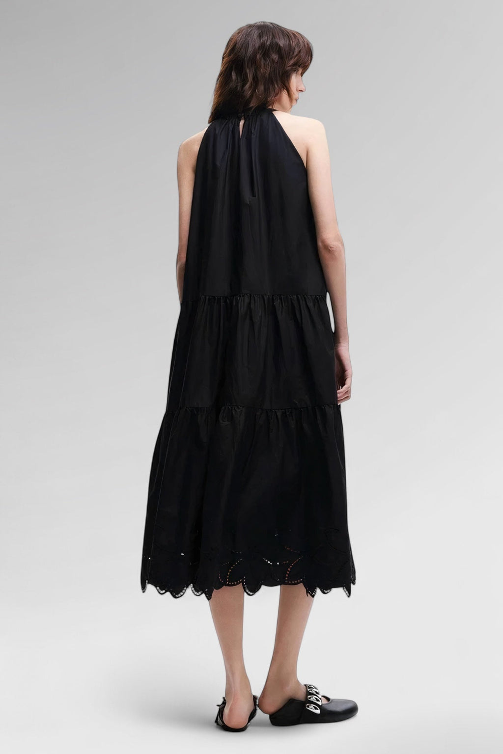 Midnight Tiered Cotton Dress