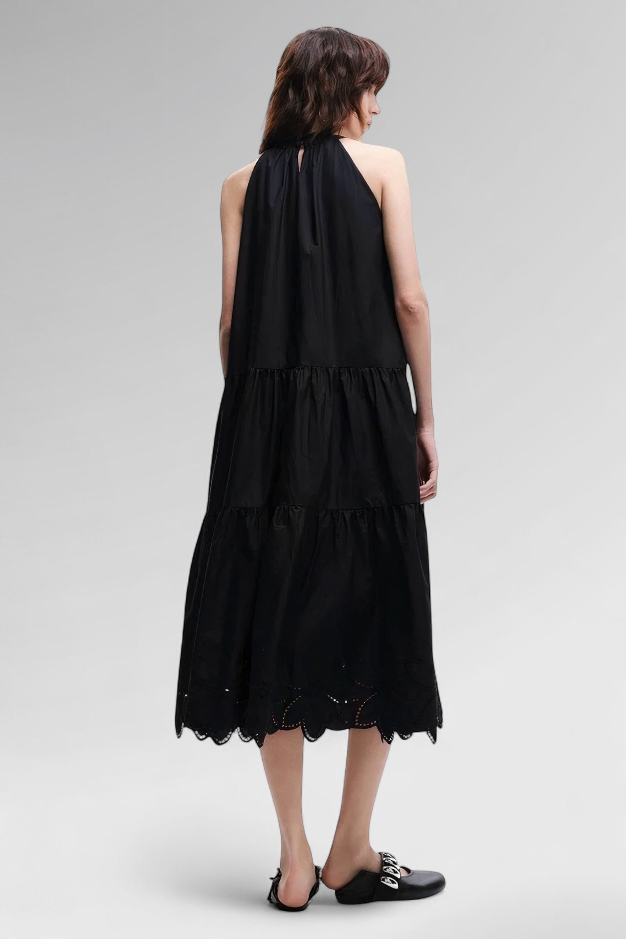 Midnight Tiered Cotton Dress