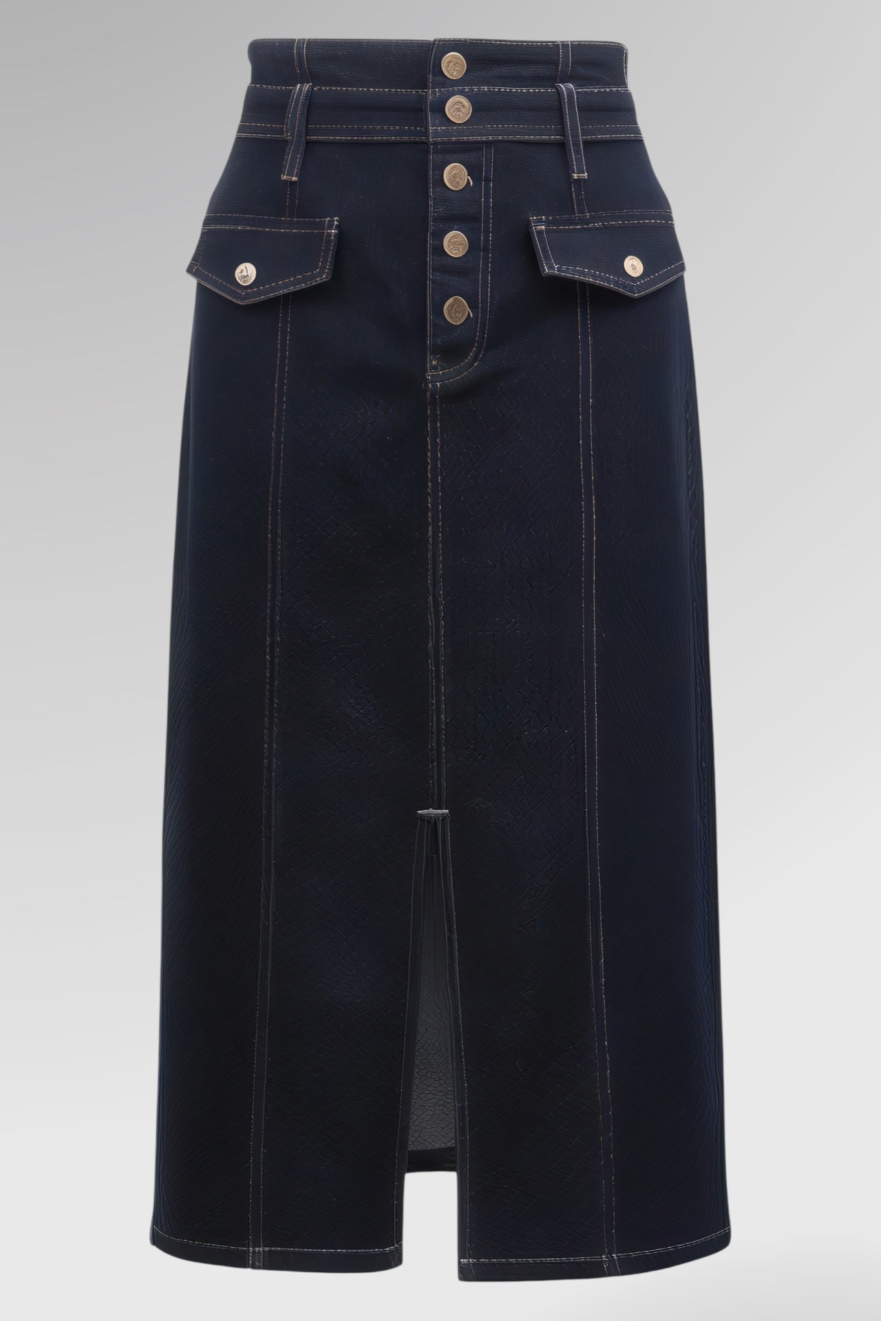Contour High-Waist Denim Skirt