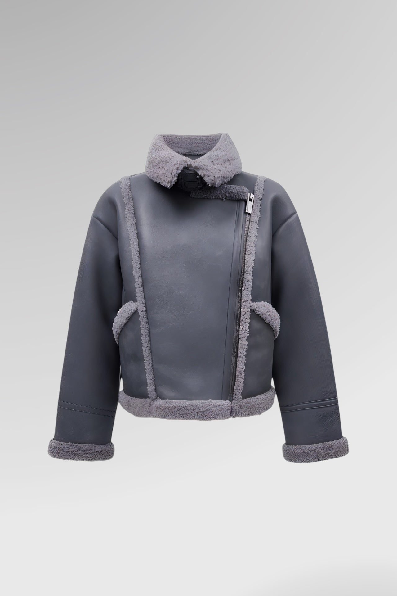 Aviator Sculpt Shearling Jacket