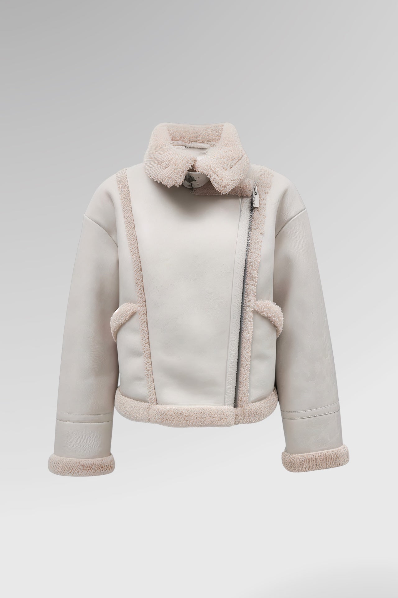Aviator Sculpt Shearling Jacket