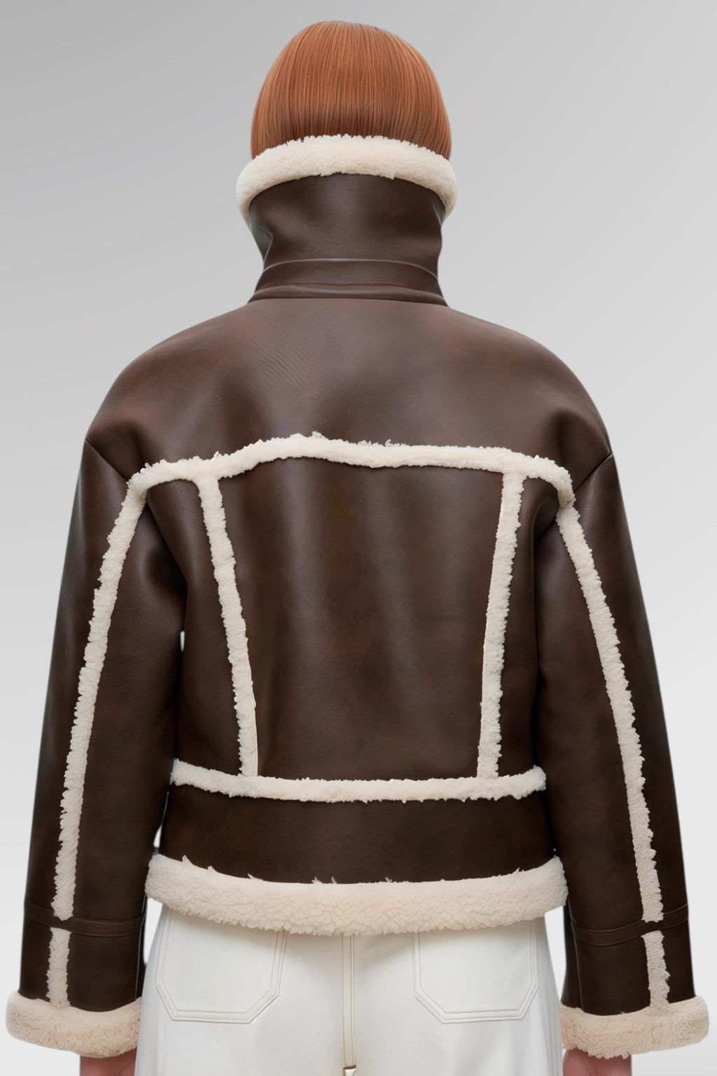 Aviator Sculpt Shearling Jacket