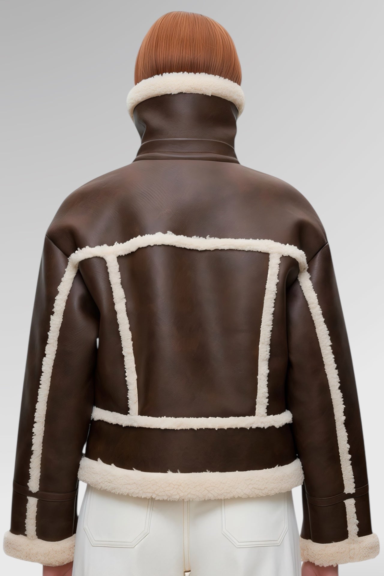 Aviator Sculpt Shearling Jacket
