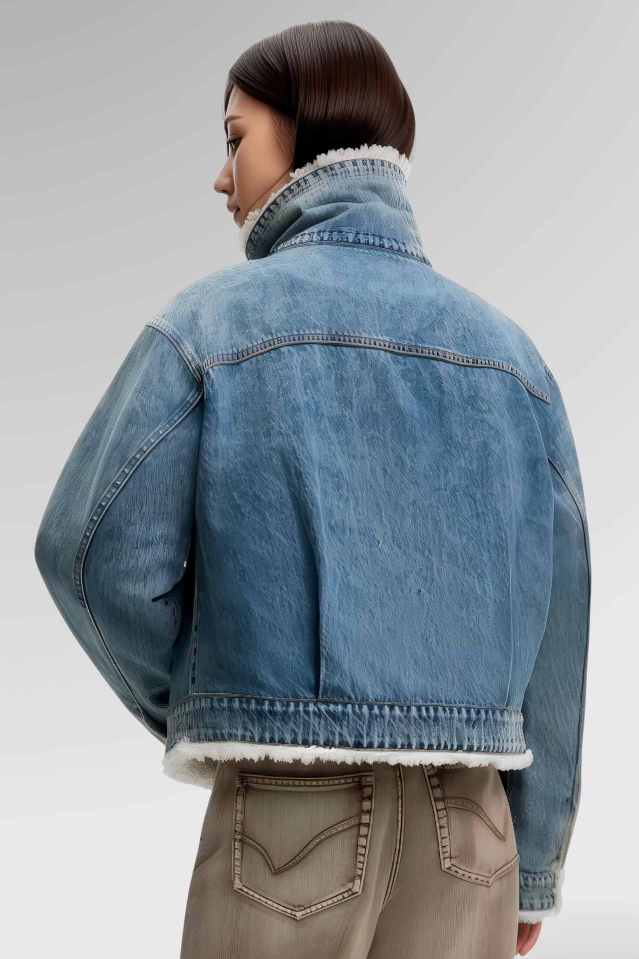 Zip Front Denim Jacket