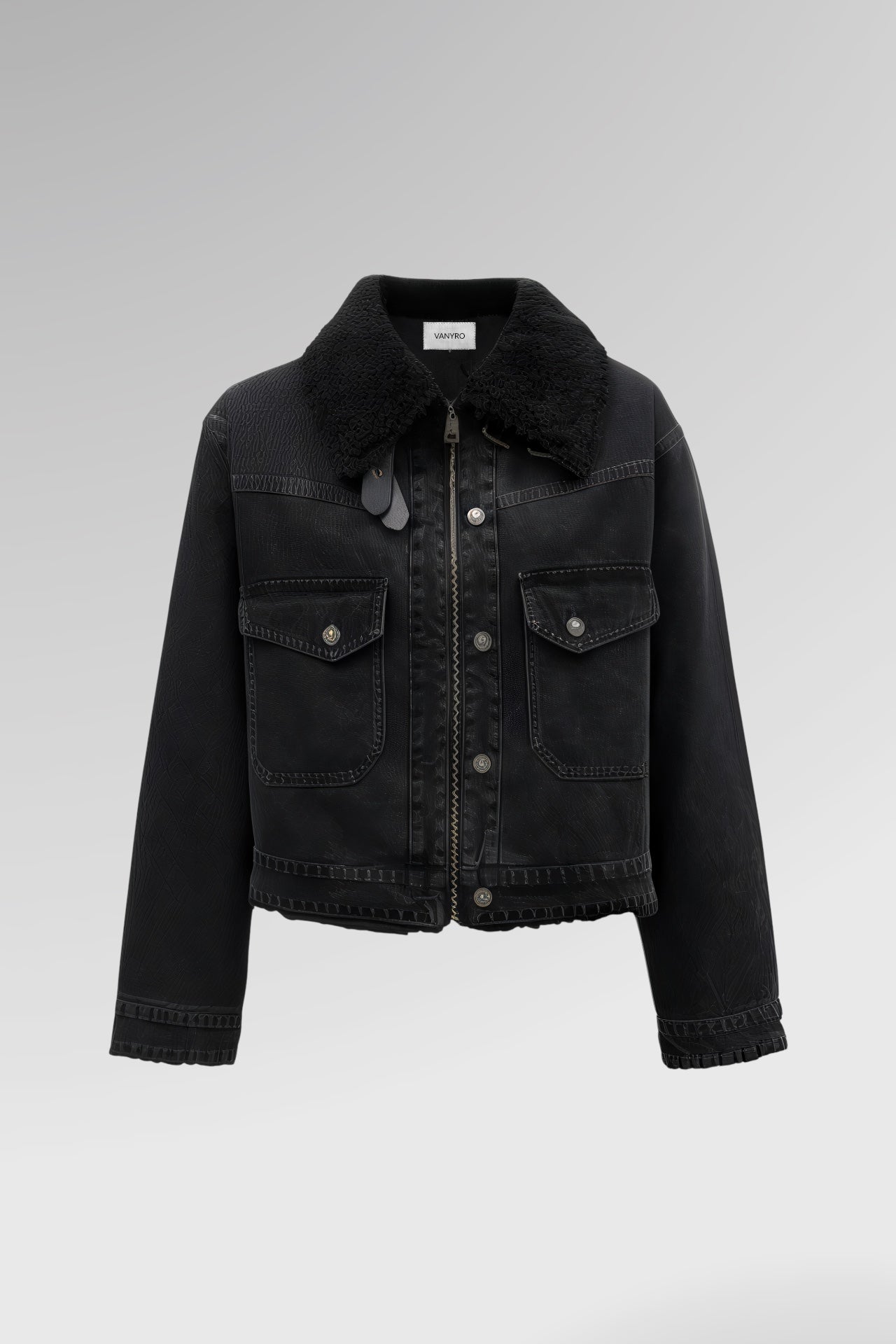 Zip Front Denim Jacket