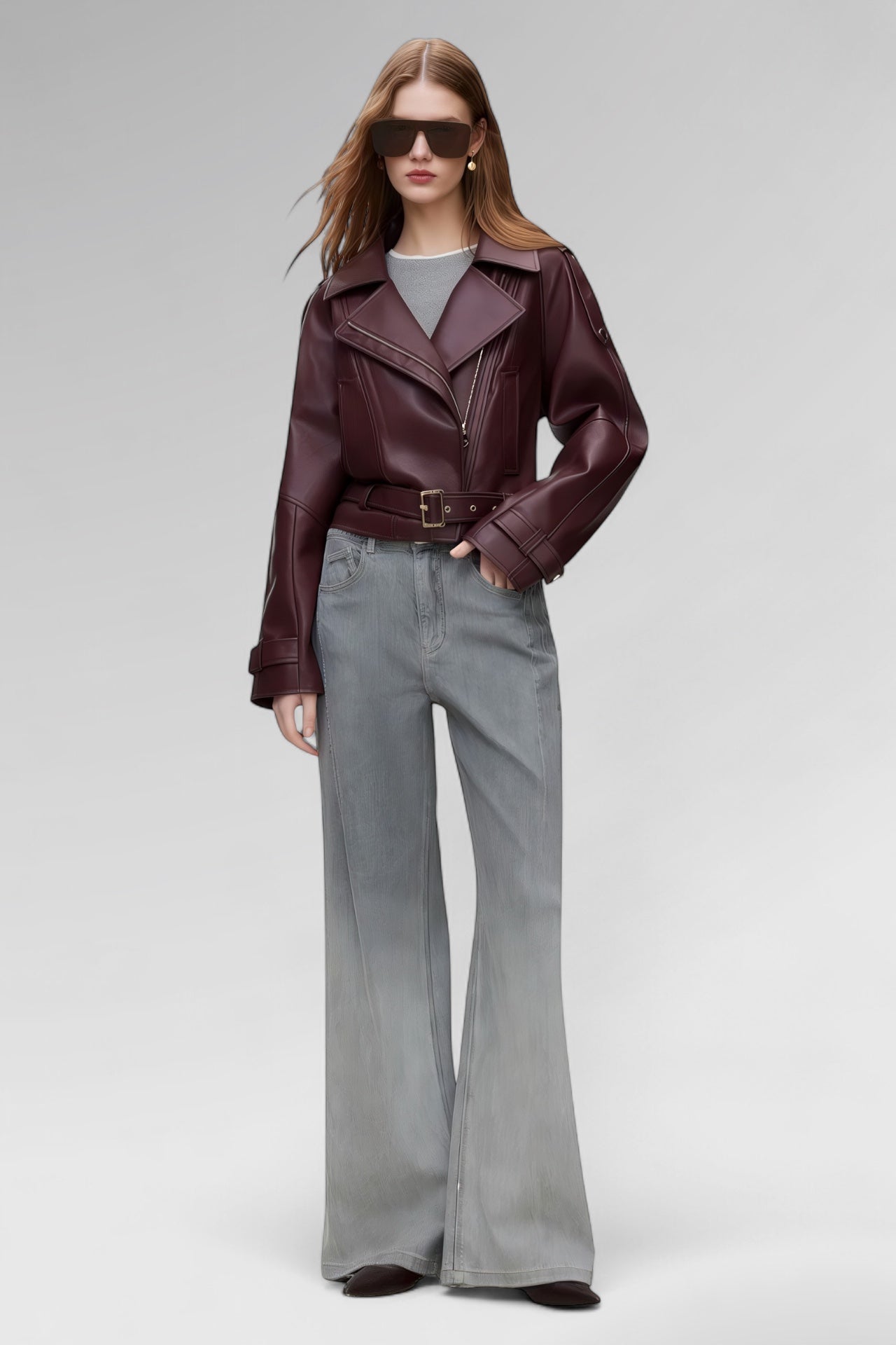 Urban Crest Belted PU Jacket