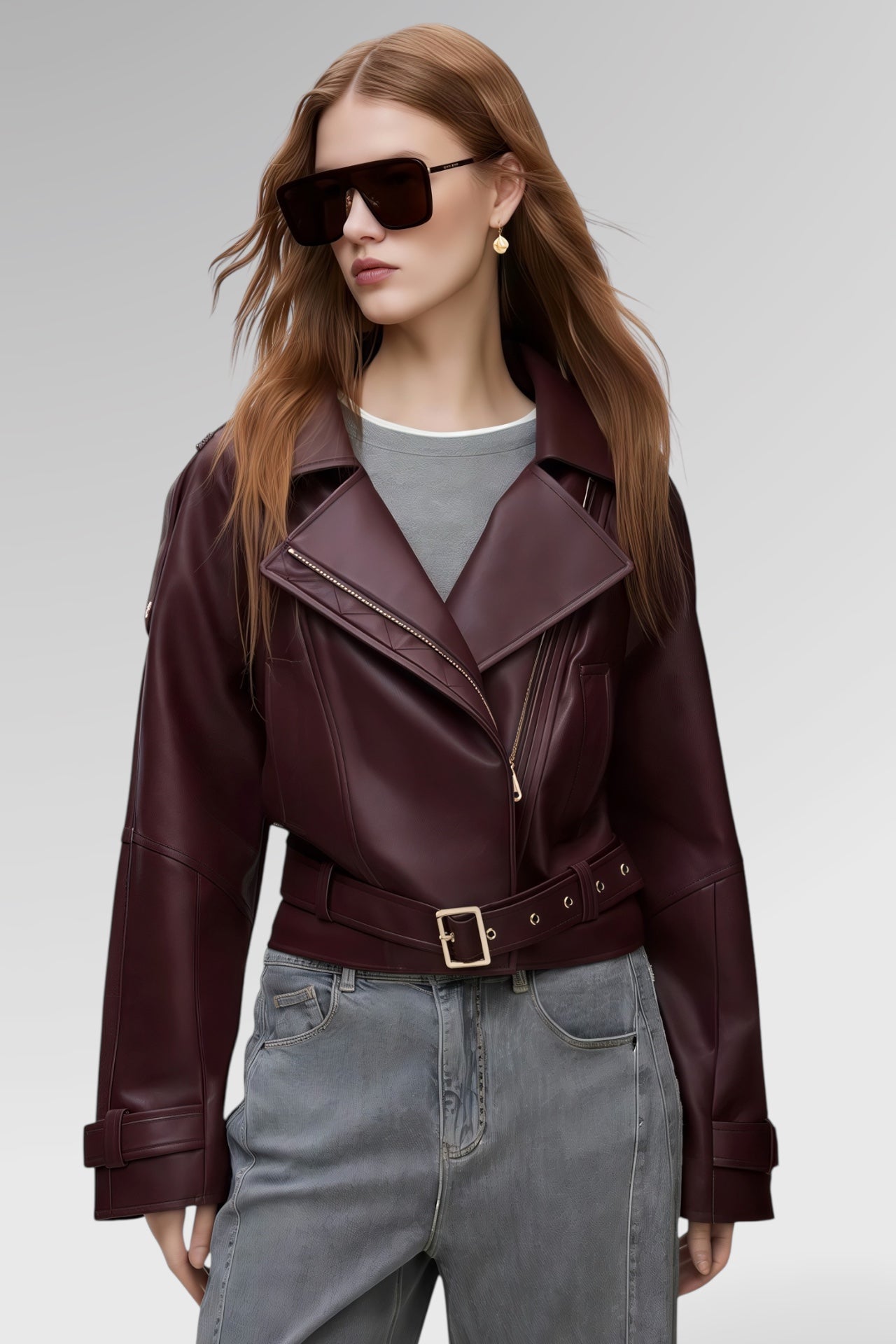 Urban Crest Belted PU Jacket