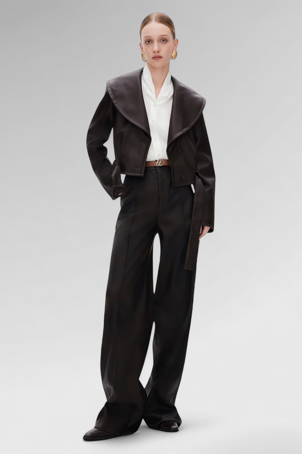 Sailor Collar Belted Jacket