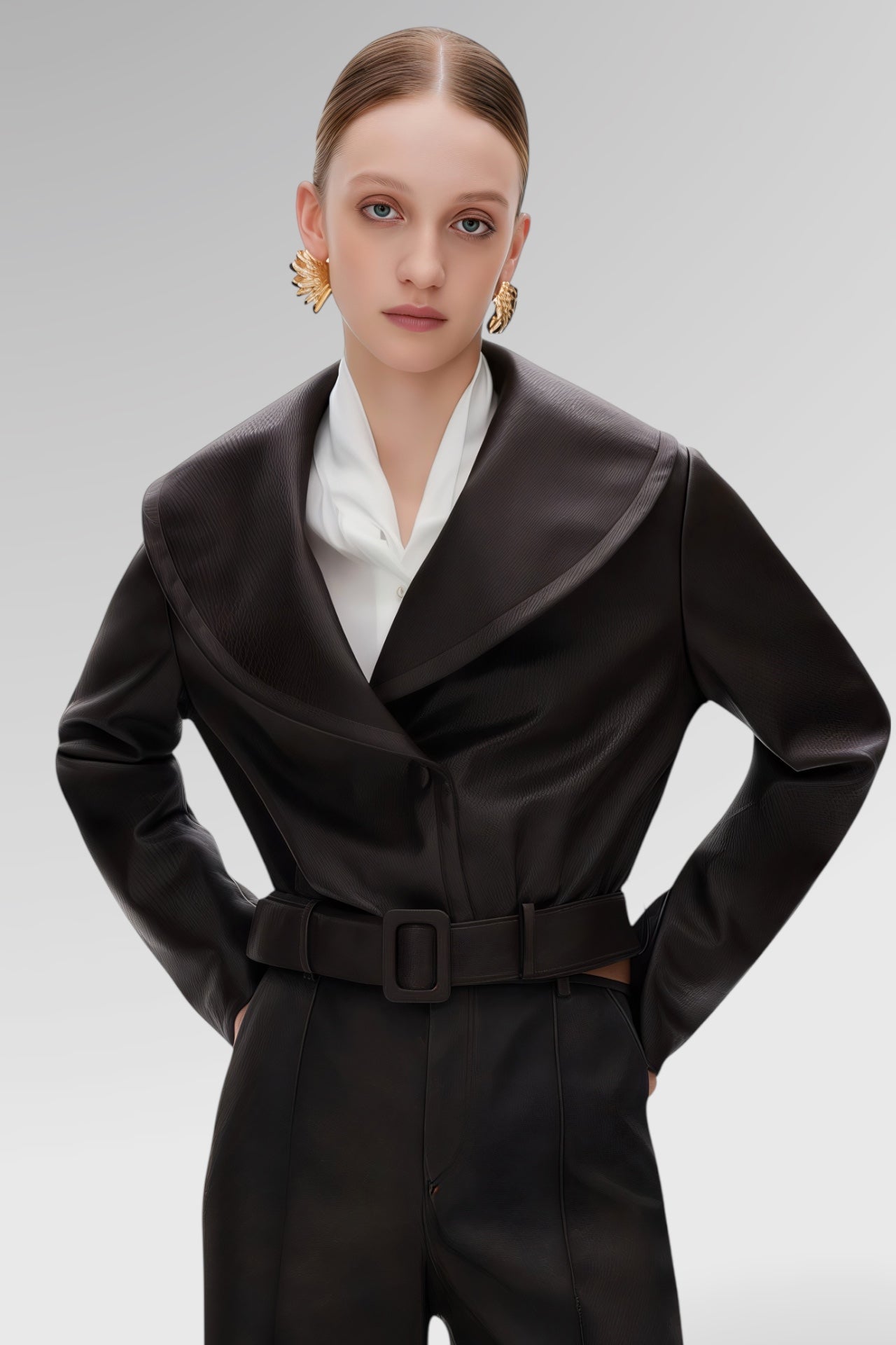 Sailor Collar Belted Jacket