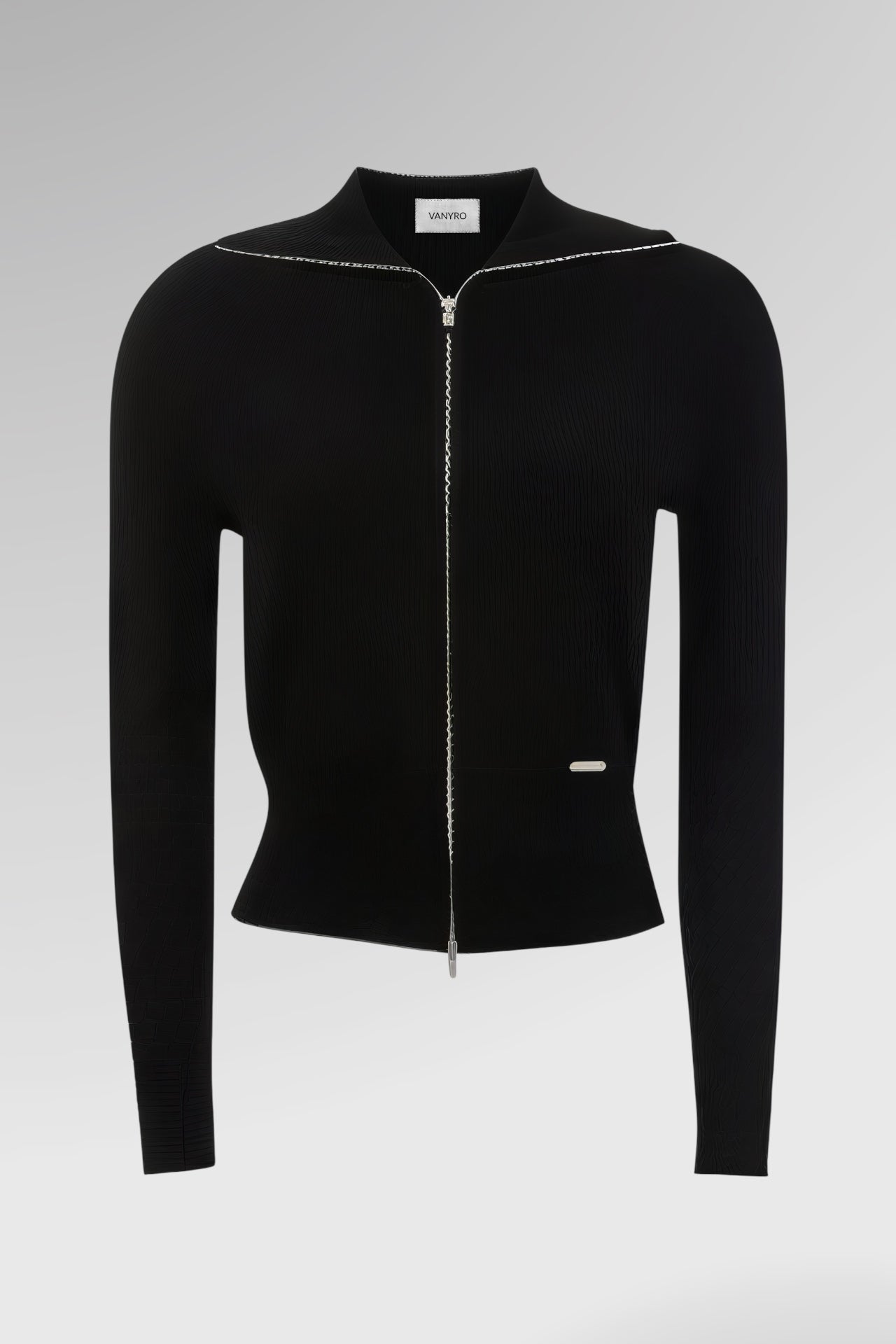 Refined Zip Collar Knit Top