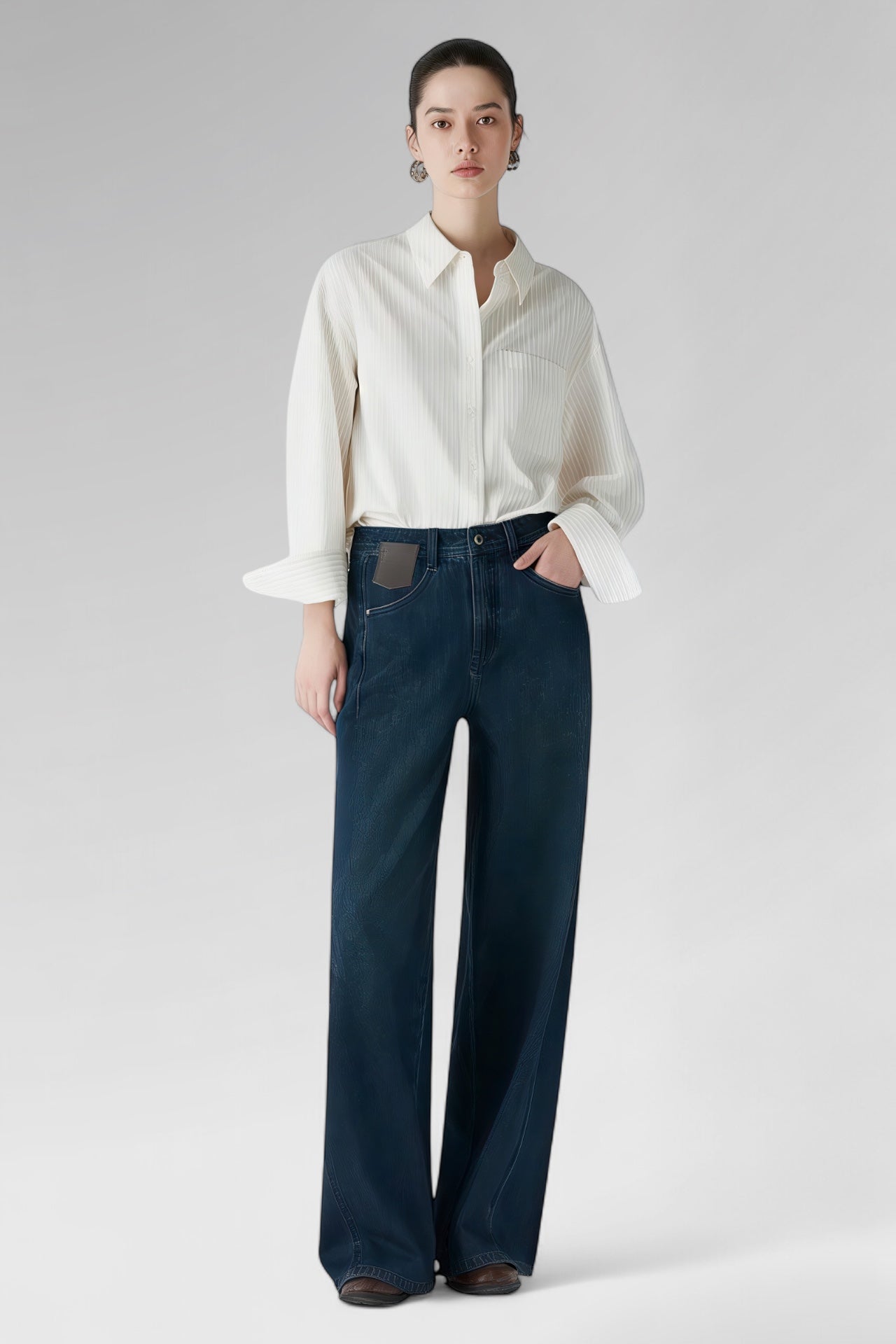 Serene Pinstripe Cotton Shirt