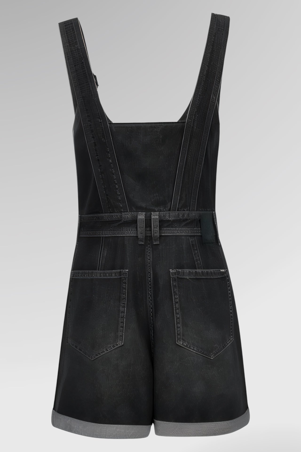 Panelled Zip-Front Denim Mini Dress